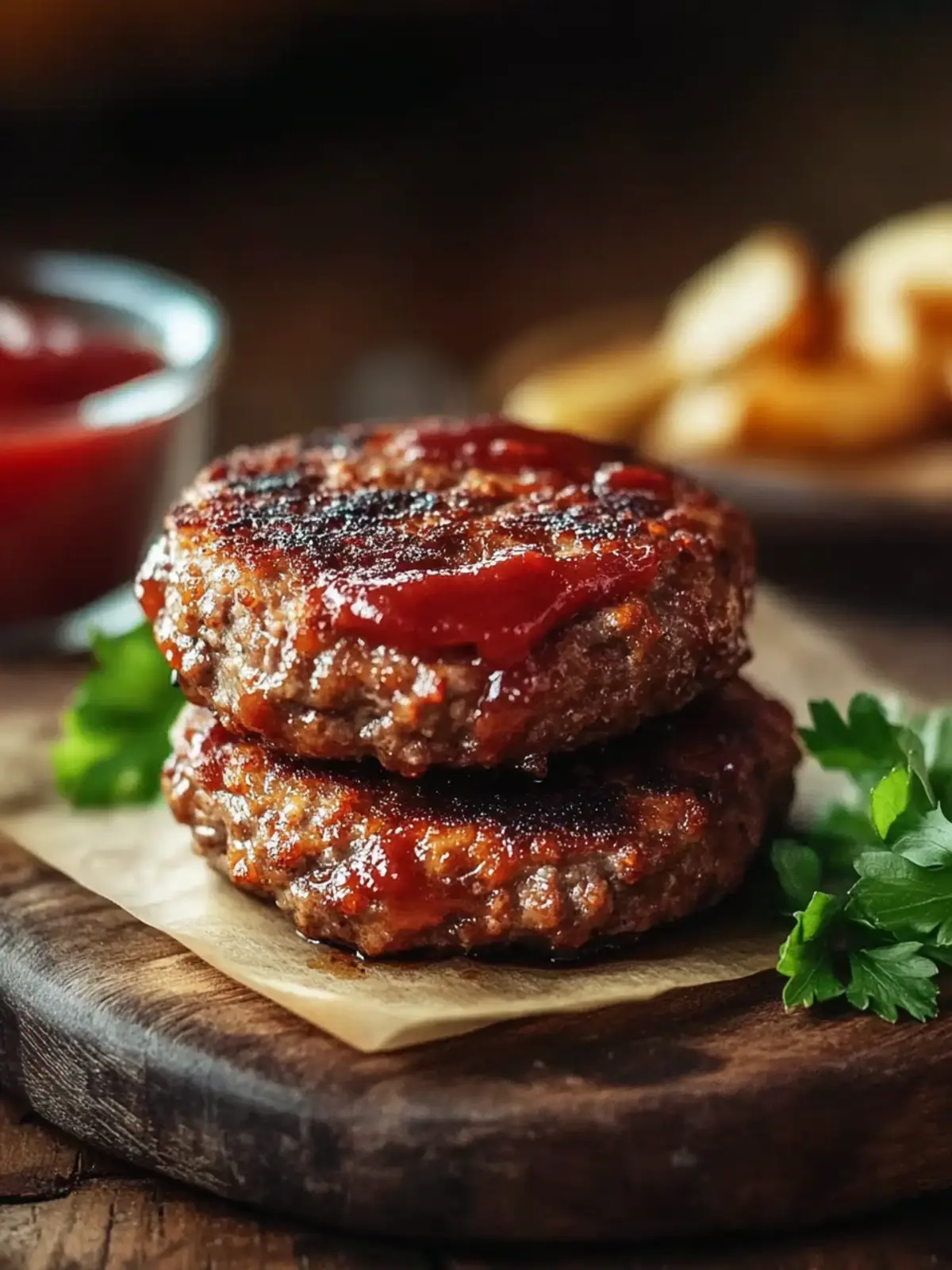 Savory Meatloaf Patties with Sweet Caramelized Glaze 5 Meatloaf Patties