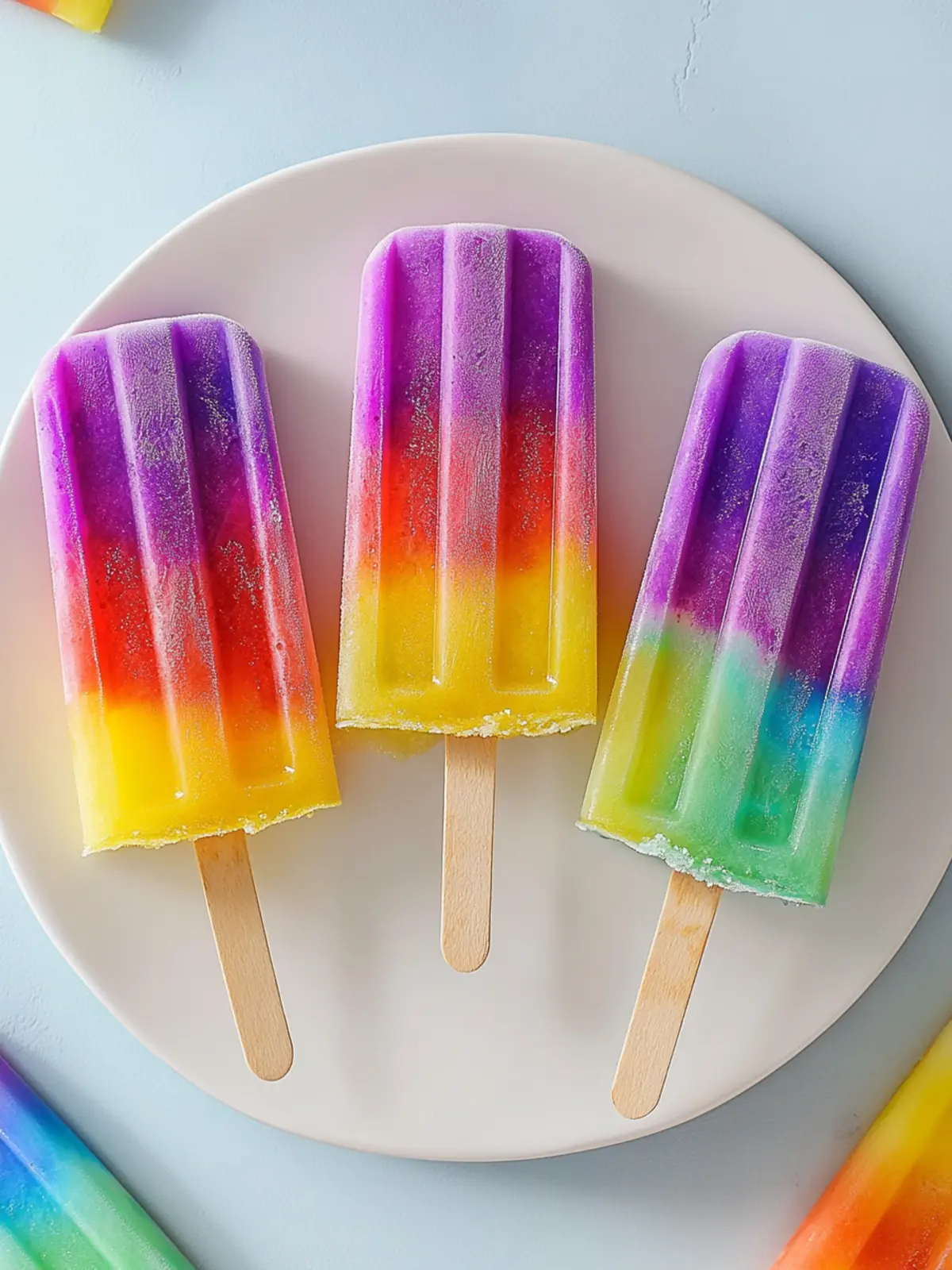 Rainbow Popsicles to Brighten Your Summer Days 3 Rainbow Popsicles