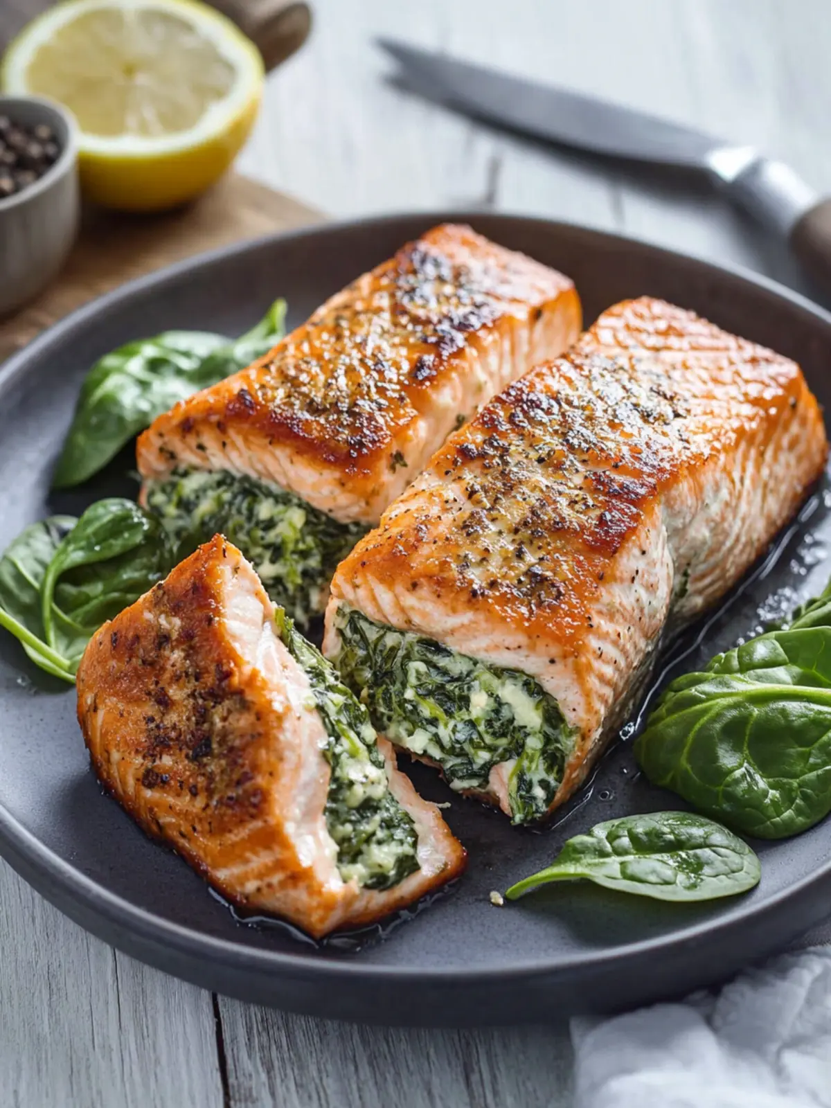Spinach Stuffed Salmon