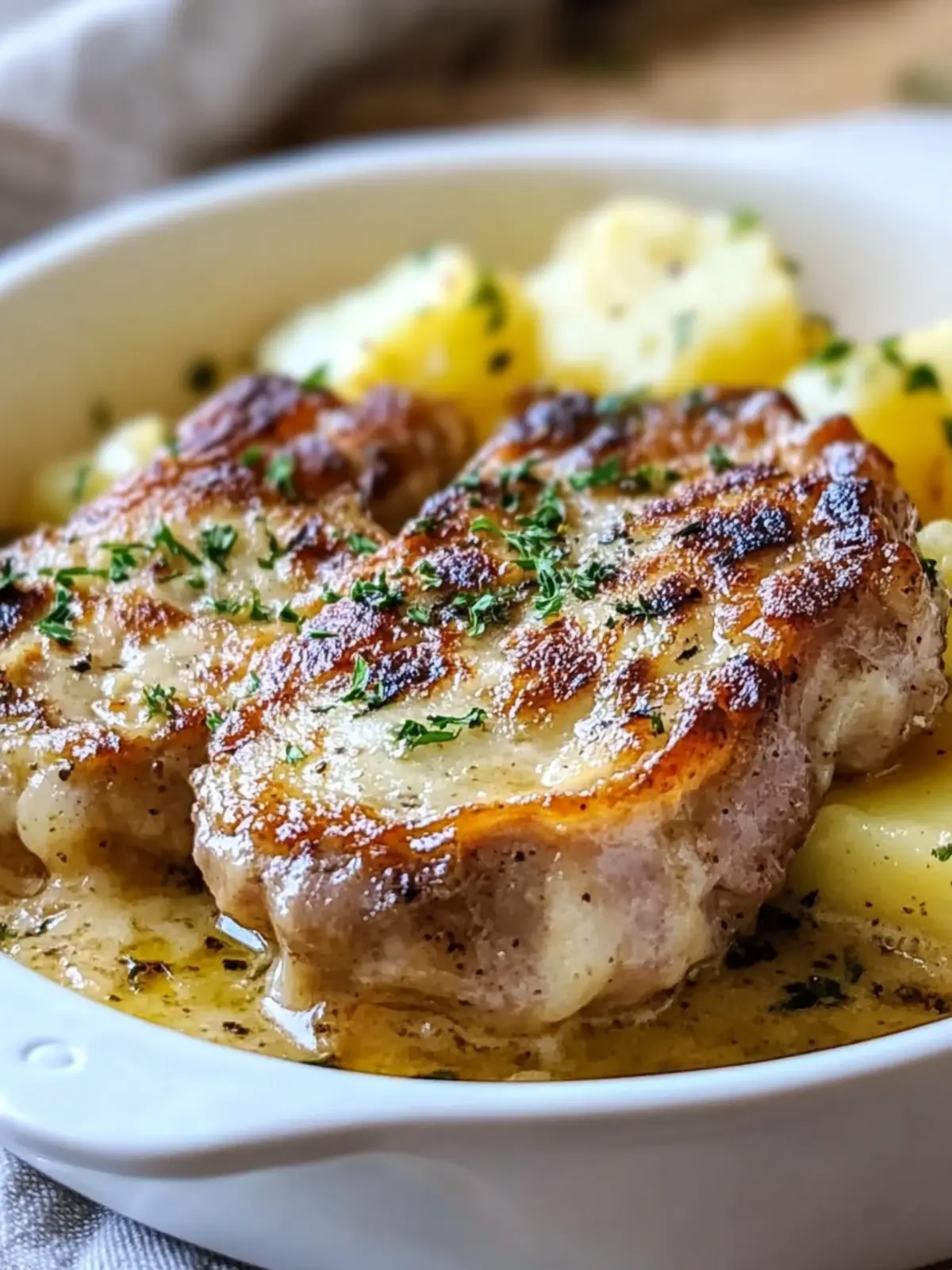 Smothered Pork Chop Scalloped Potato
