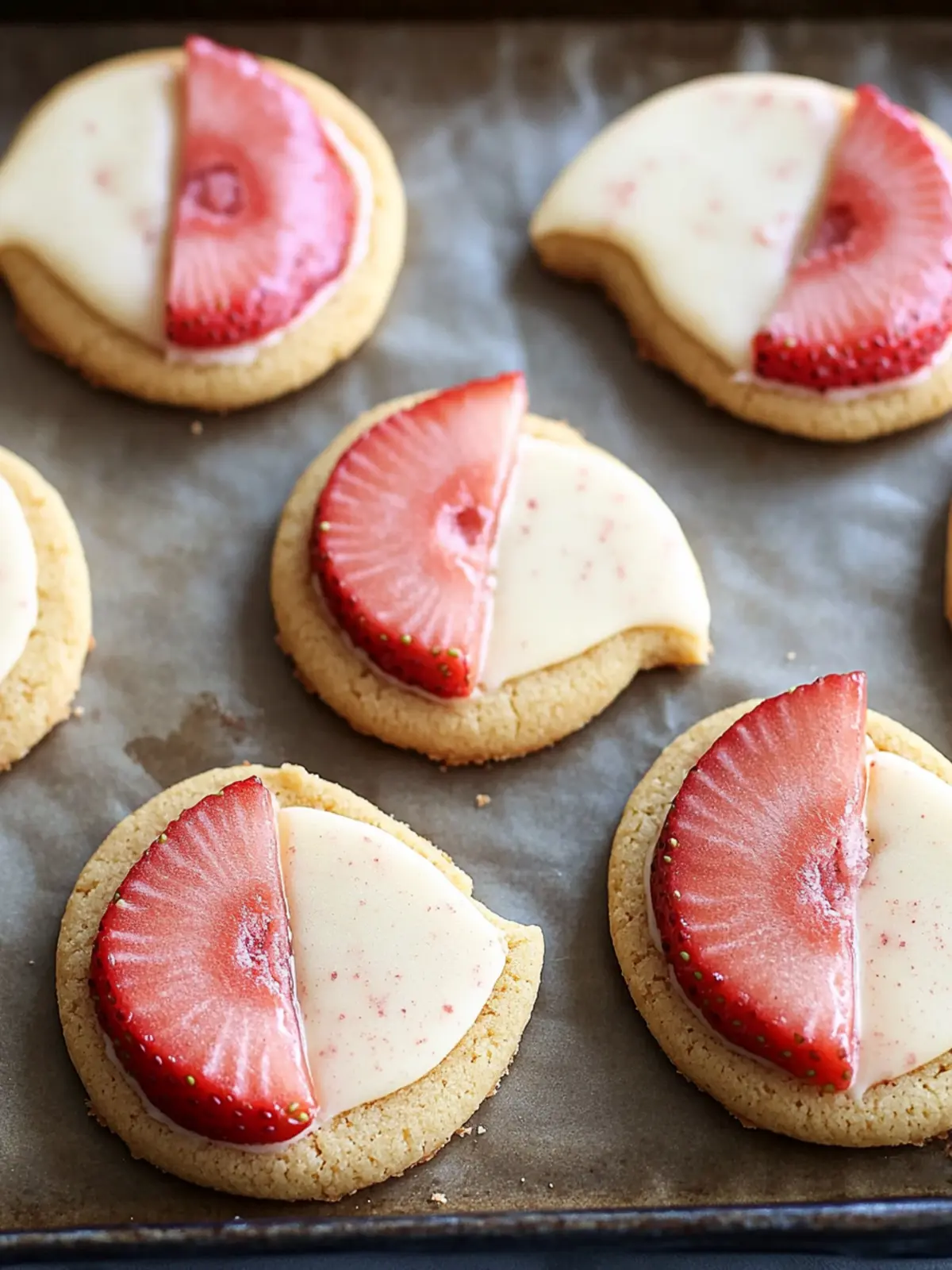 Strawberry Half-Moon Cookies