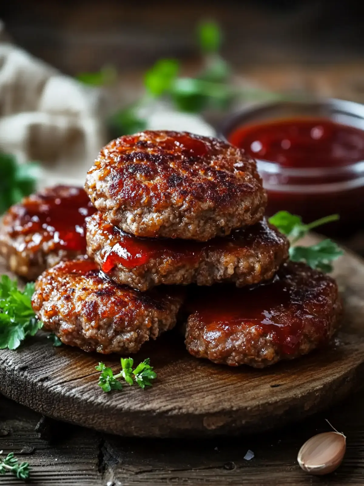 Savory Meatloaf Patties with Sweet Caramelized Glaze 2 Meatloaf Patties