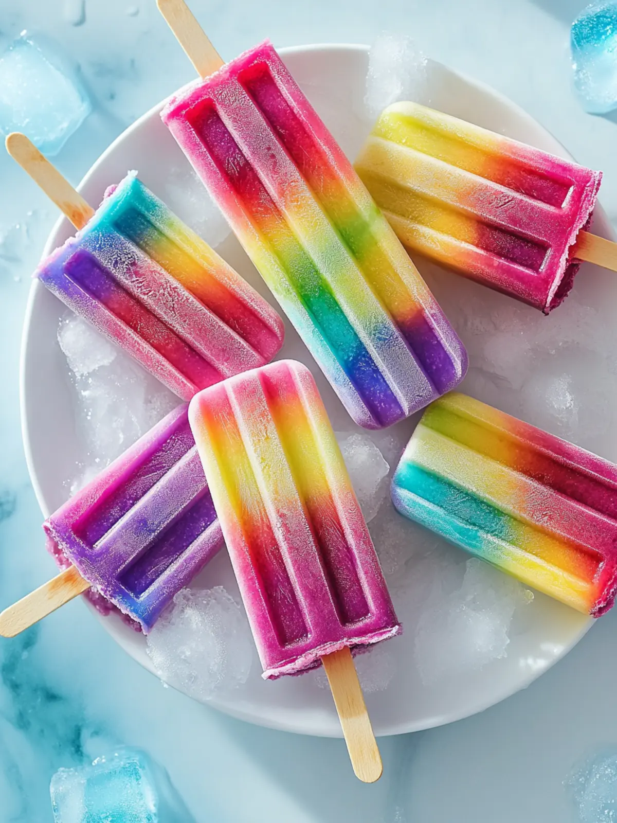 Rainbow Popsicles to Brighten Your Summer Days 2 Rainbow Popsicles