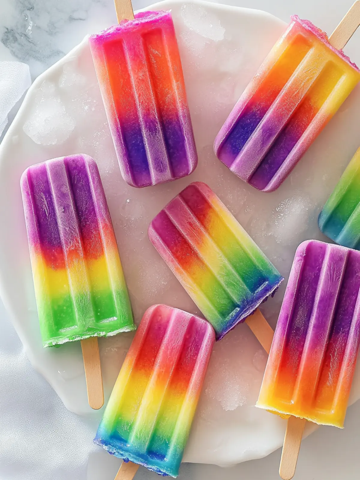 Rainbow Popsicles to Brighten Your Summer Days 4 Rainbow Popsicles