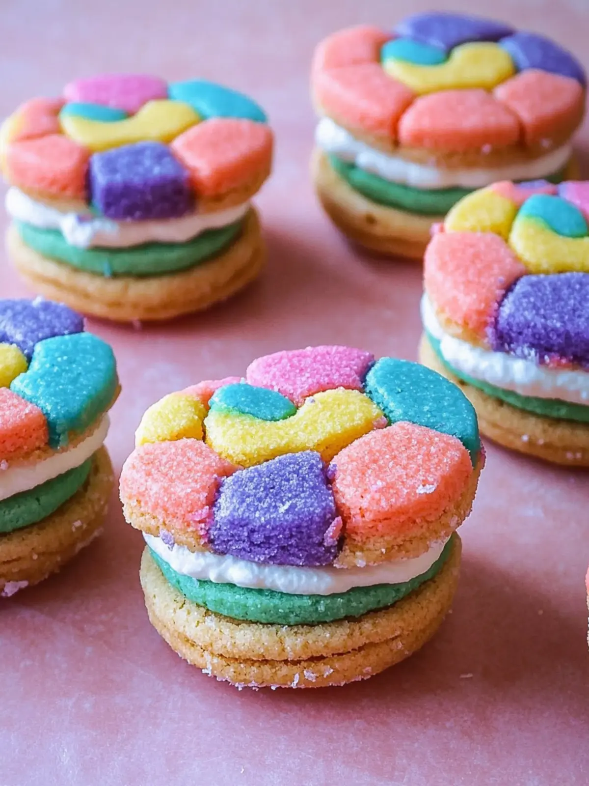 Delightful Rainbow Cookie Sandwiches for Colorful Celebrations 2 Rainbow Cookie Sandwiches