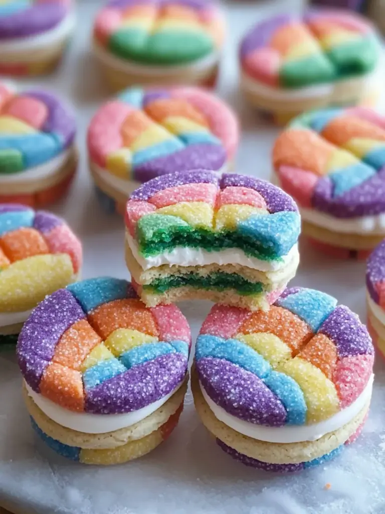 Rainbow Cookie Sandwiches