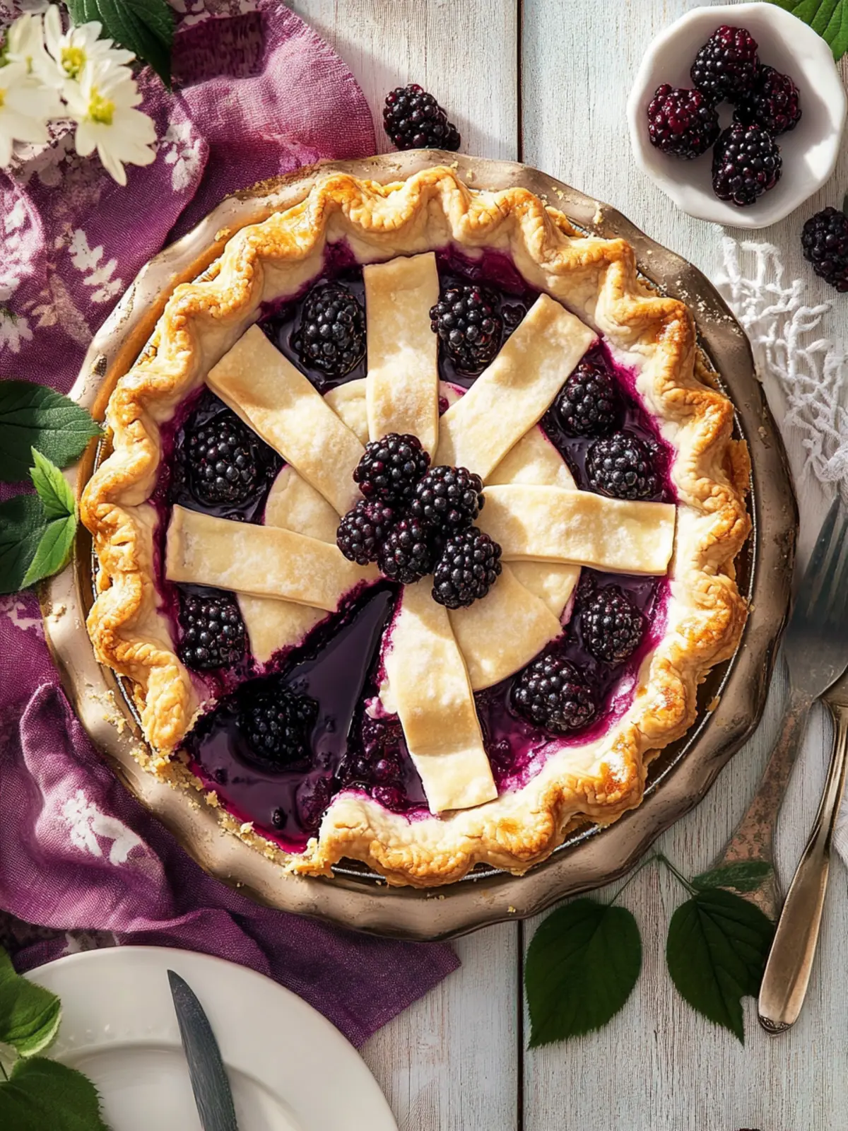 Blackberry Sour Cream Pie