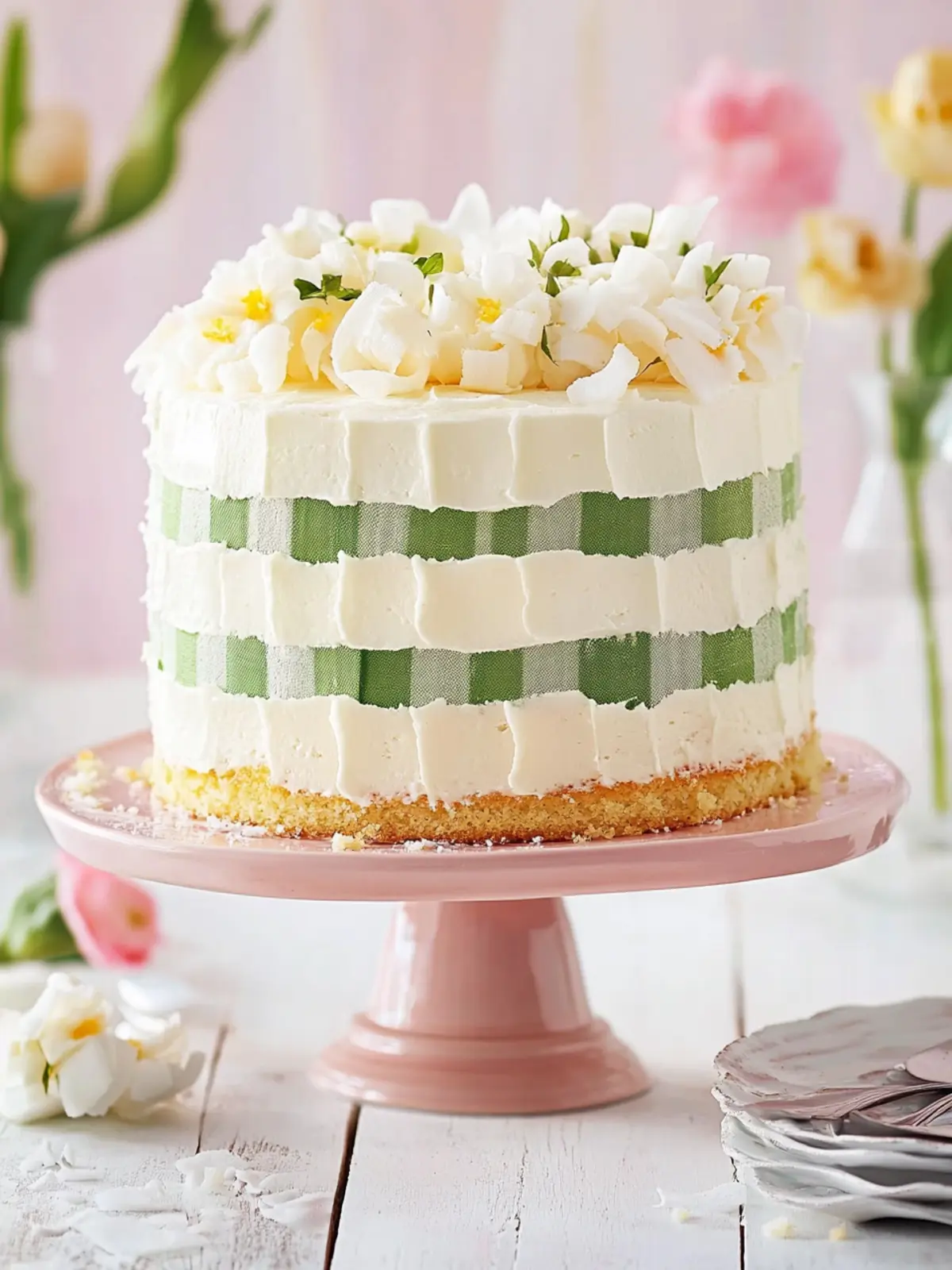Irresistible Coconut Cream Gingham Cake for Every Occasion 2 Coconut Cream Gingham Cake