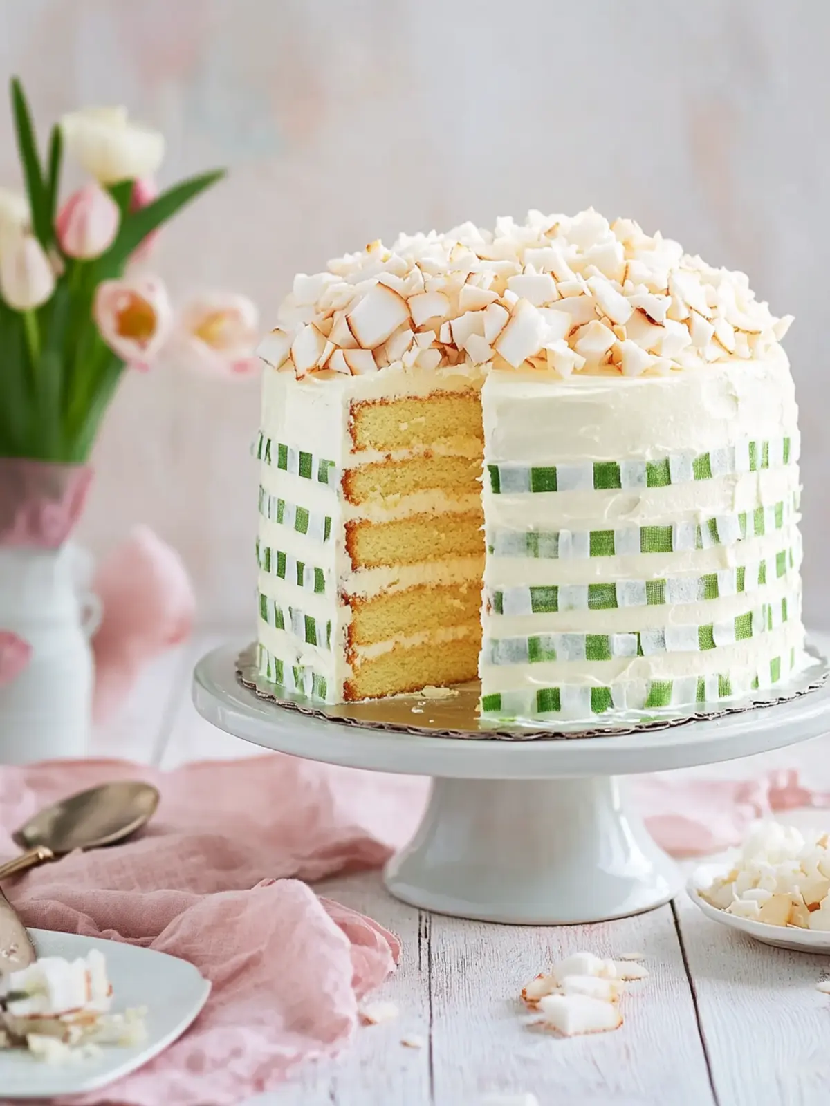 Irresistible Coconut Cream Gingham Cake for Every Occasion 4 Coconut Cream Gingham Cake