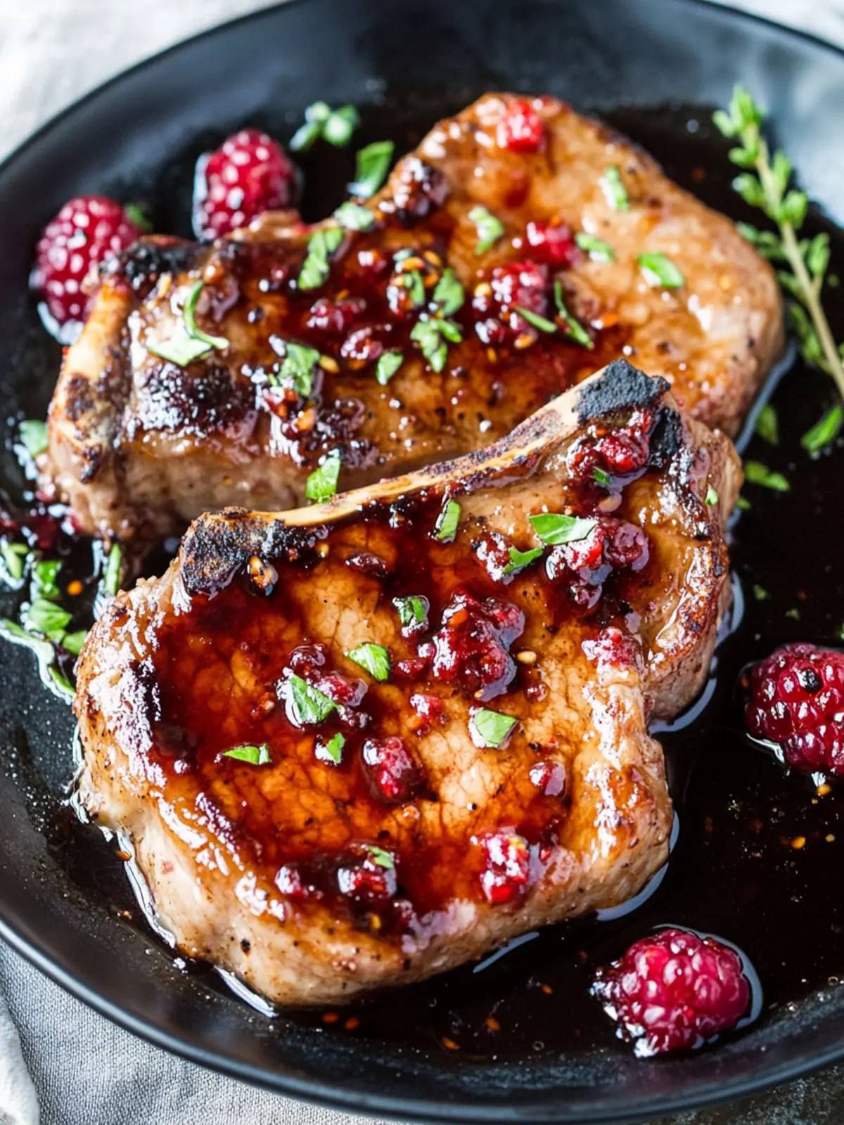 Raspberry Balsamic Glazed Pork Chops: A Flavorful Delight 4 Raspberry Balsamic Glazed Pork Chops