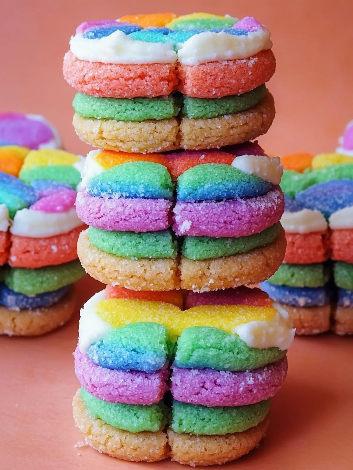 Delightful Rainbow Cookie Sandwiches for Colorful Celebrations 3 Rainbow Cookie Sandwiches