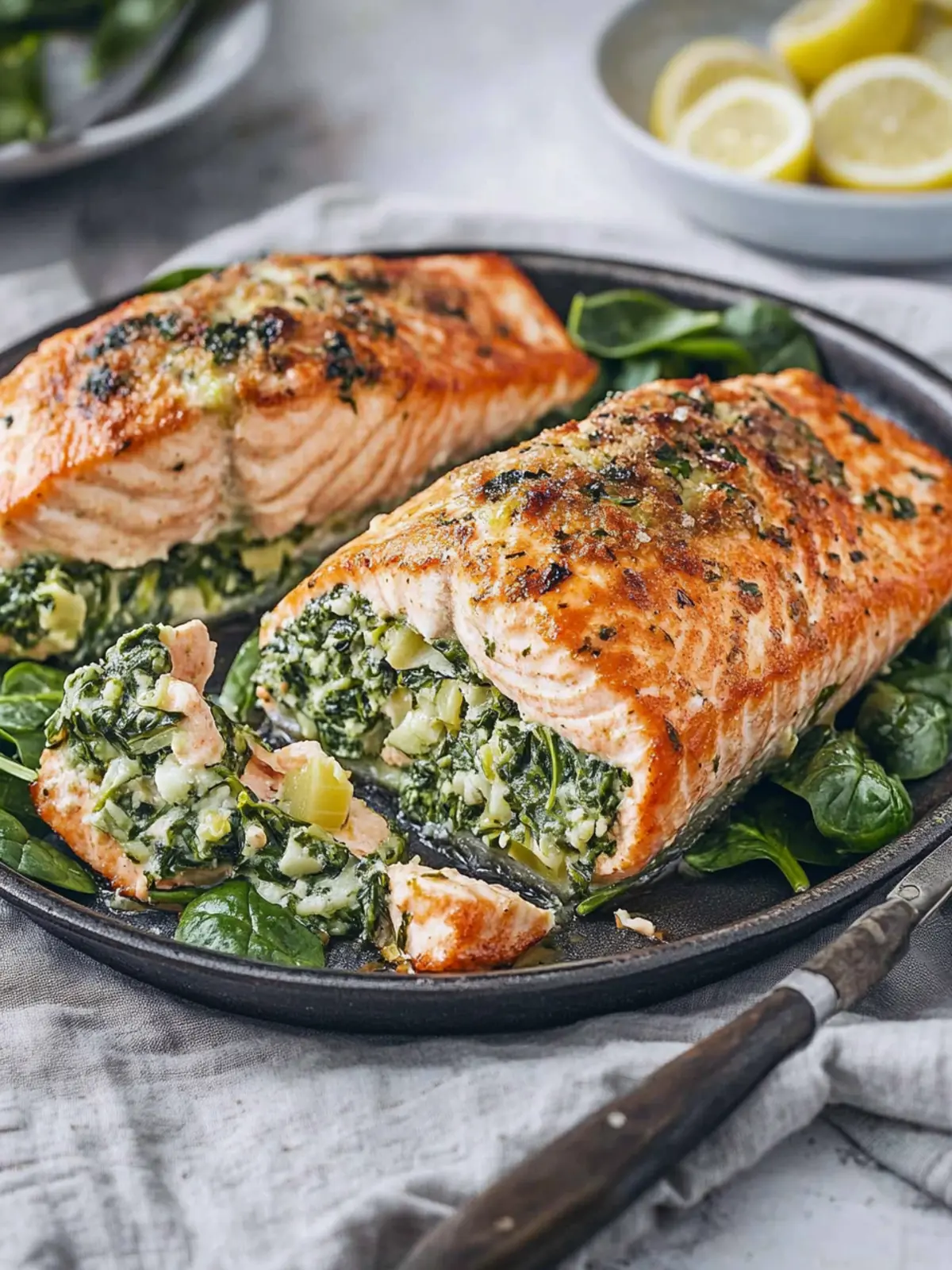 Spinach Stuffed Salmon: A Creamy Delight You’ll Love! 4 Spinach Stuffed Salmon