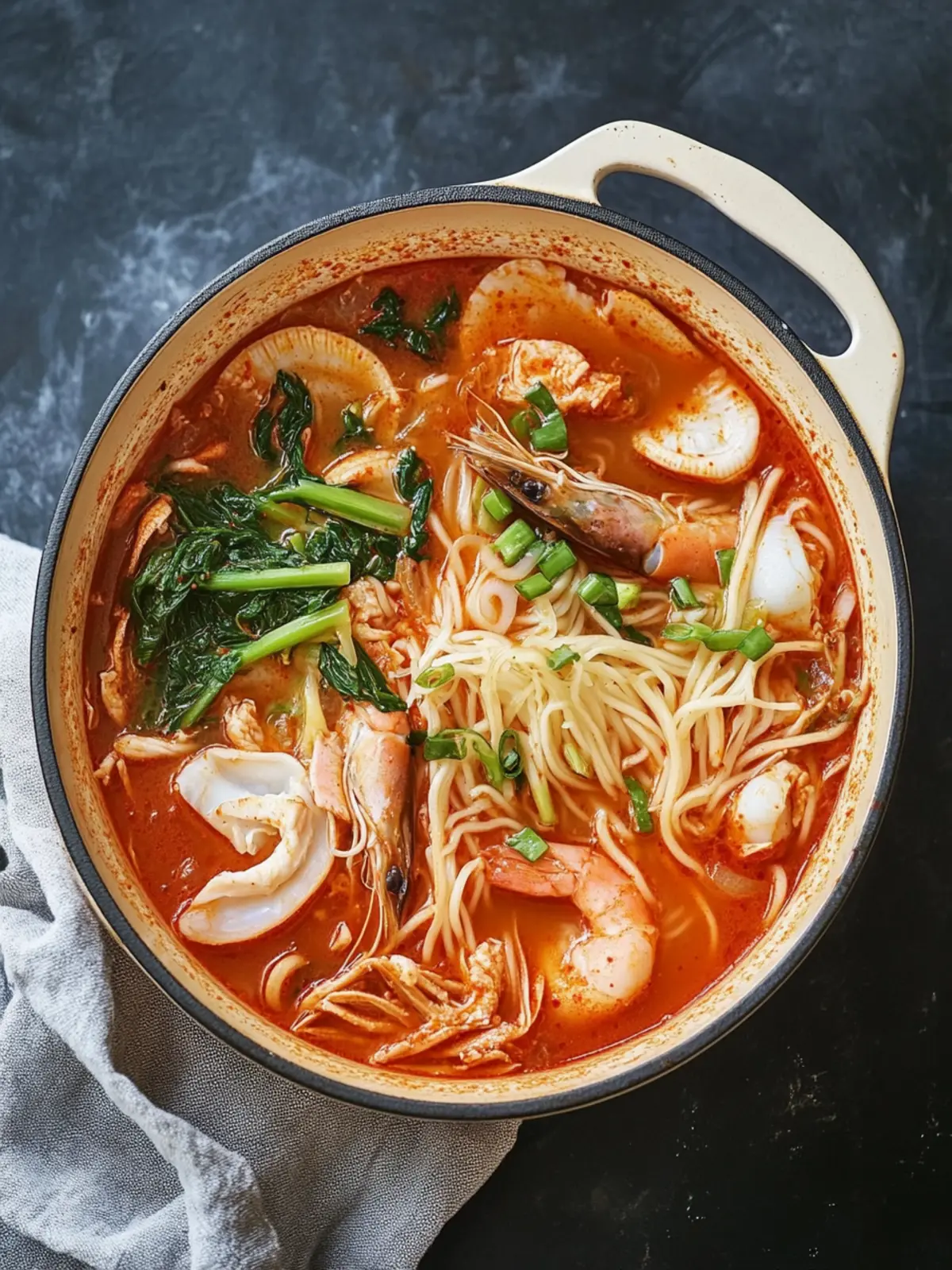 Jjamppong (Korean Seafood Noodle Soup)