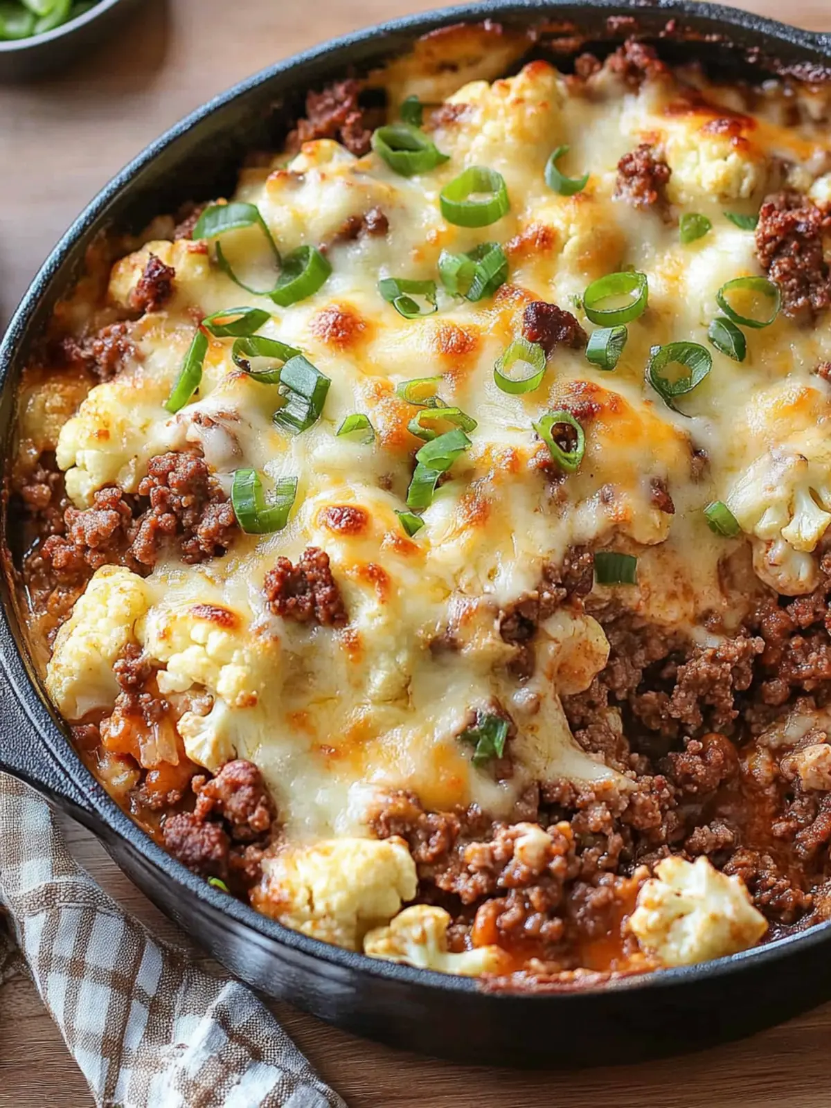 Cheesy Ground Beef & Cauliflower Casserole You’ll Crave 3 Cheesy Ground Beef & Cauliflower Casserole