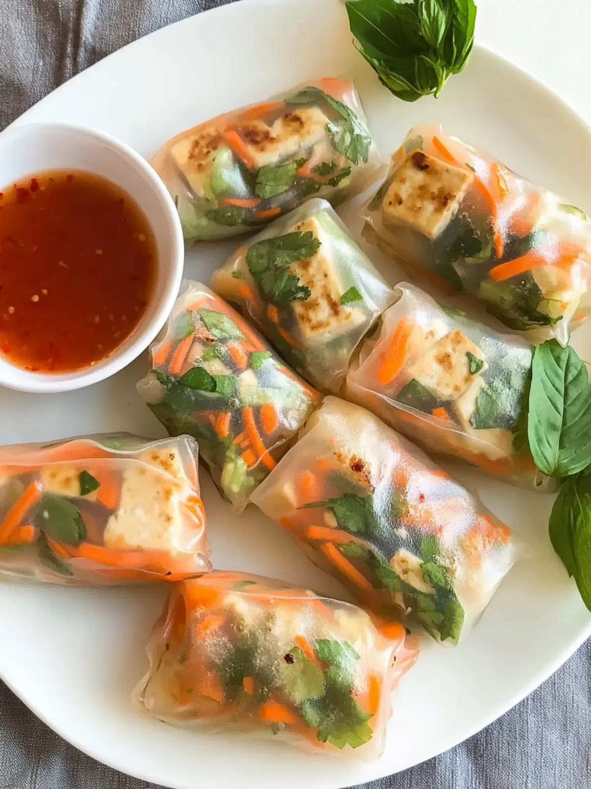 Crispy Tofu Spring Rolls: Quick, Easy, and Vegan Delight 3 Tofu Spring Rolls