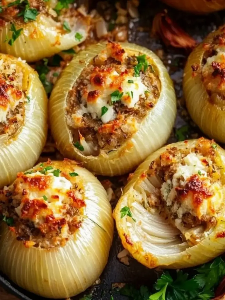 Greek Stuffed Onions