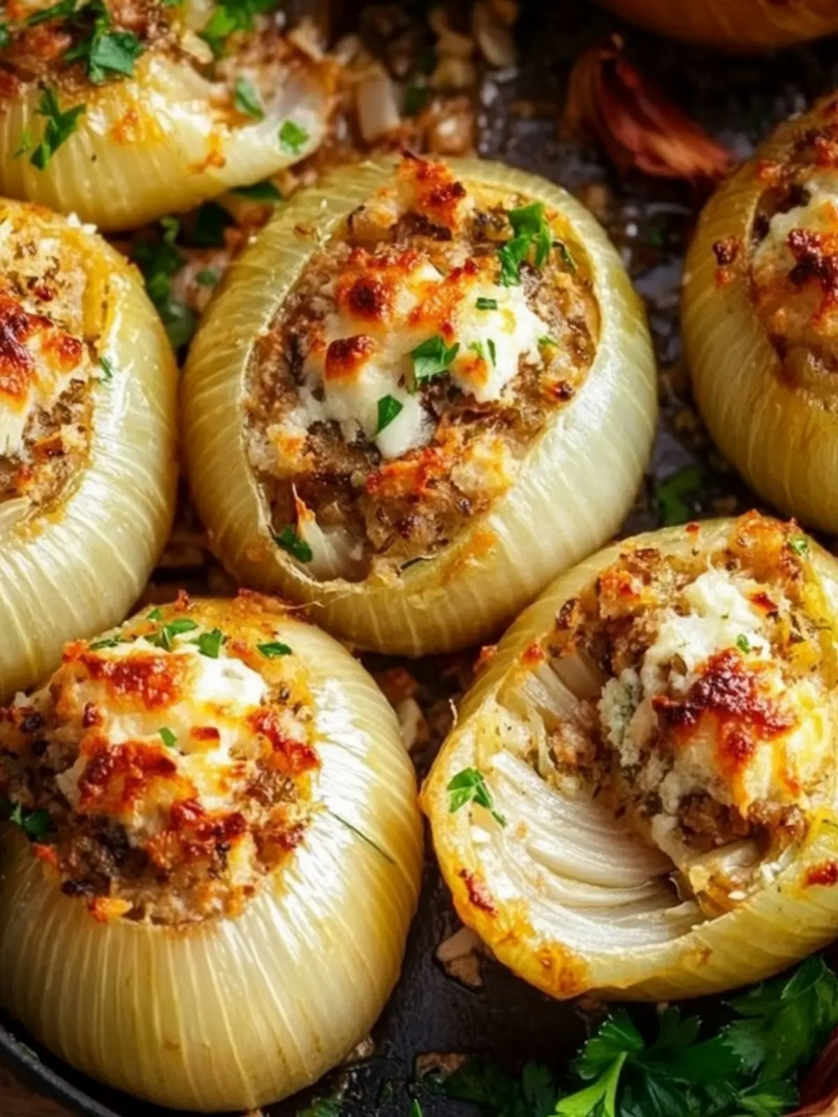 Greek Stuffed Onions