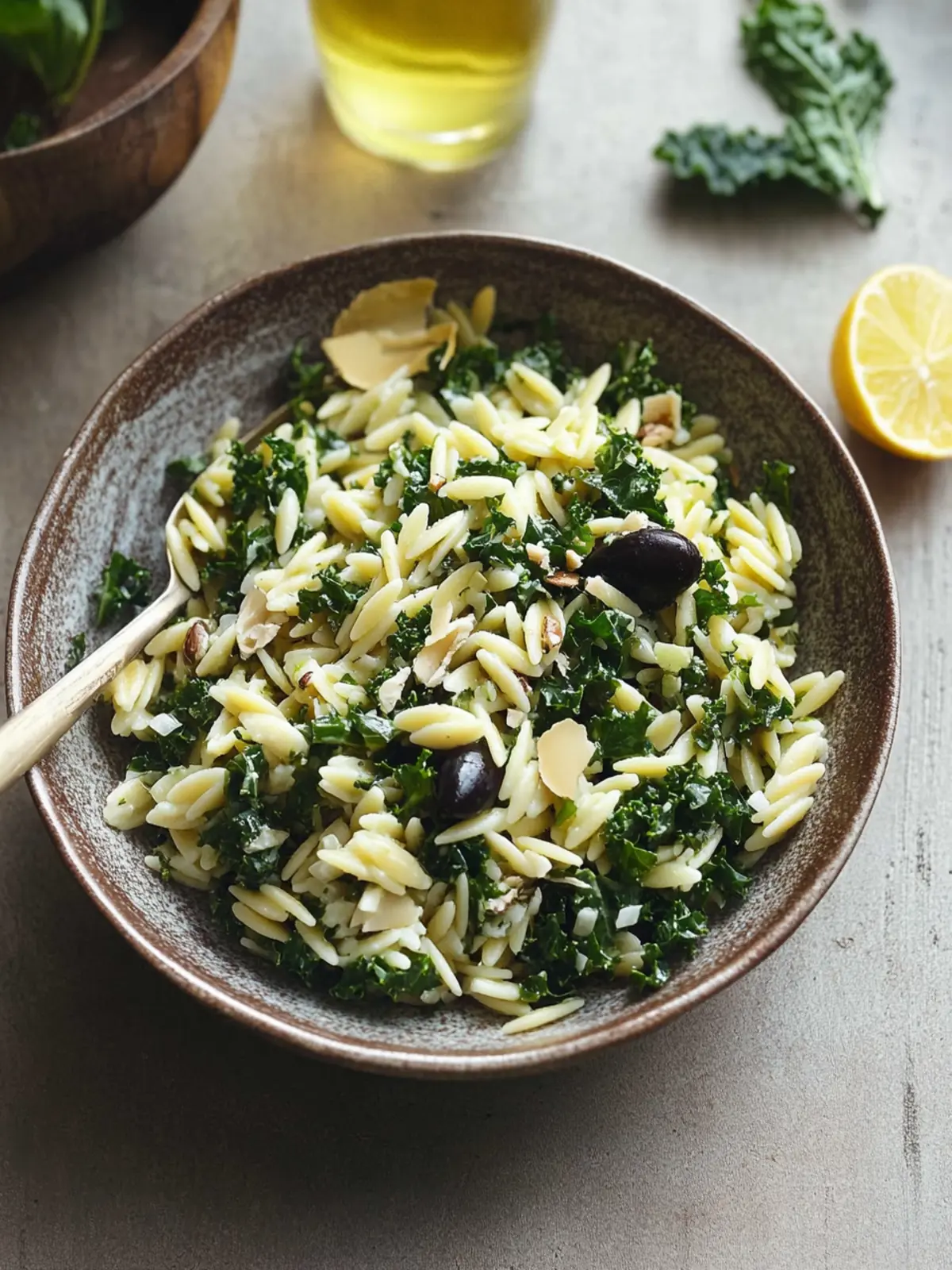 Orzo Kale Salad with Lemon Vinaigrette for Fresh Flavor Bliss 4 Orzo Kale Salad
