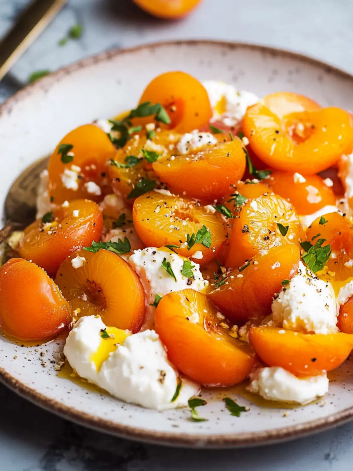 Irresistible Kuru Kayısı Tatlısı with Ricotta Delight 3 Kuru Kayısı Tatlısı (Turkish Poached Apricots with Ricotta)
