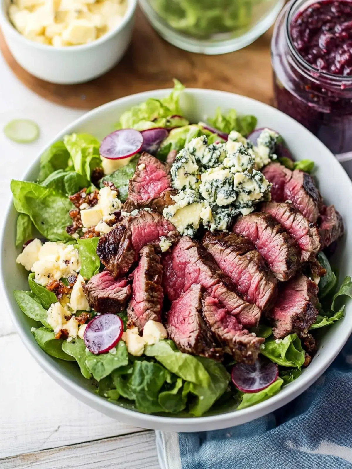 Steak & Bleu Cheese Salad with Blueberry Balsamic Bliss 2 Steak & Bleu Cheese Salad