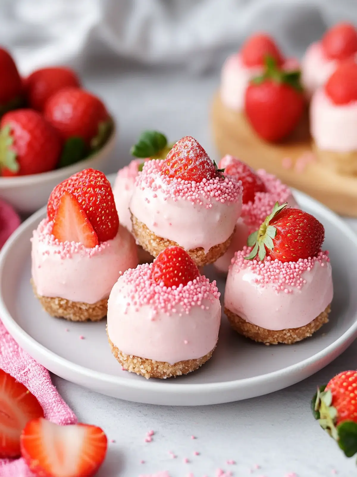 Irresistible No-Bake Strawberry Cheesecake Bites Your Family Will Love 2 No-Bake Strawberry Cheesecake Bites