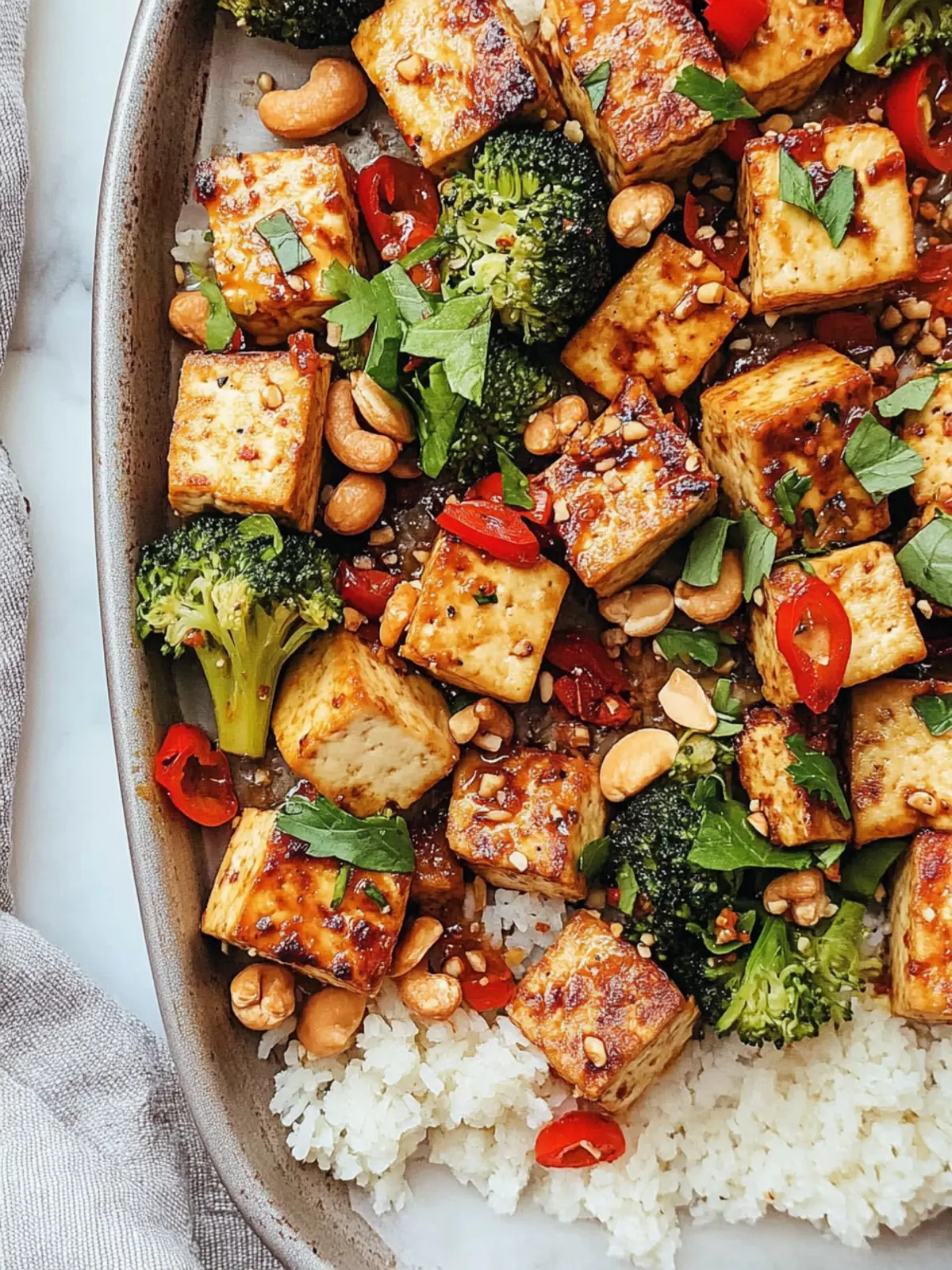 Quick and Easy Sheet Pan Cashew Tofu for Busy Nights 2 Sheet Pan Cashew Tofu