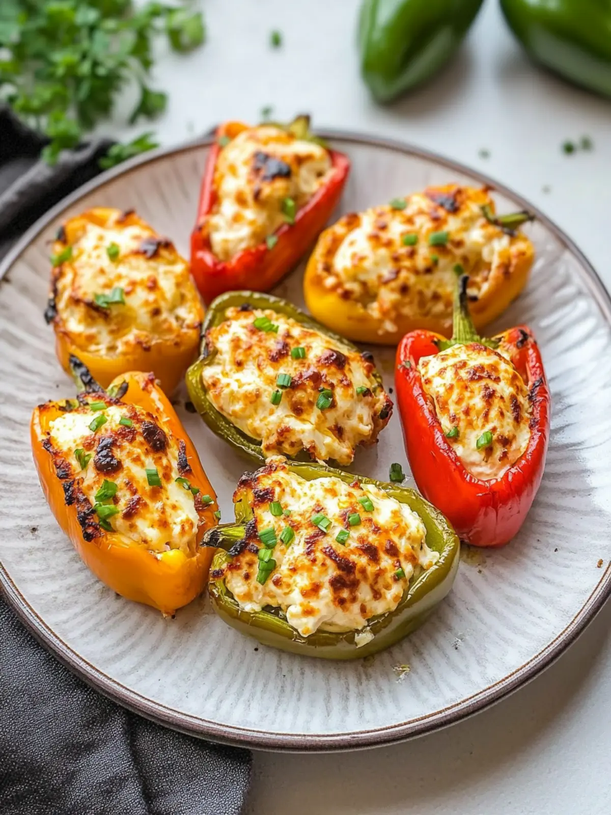 Air Fryer Cream Cheese Stuffed Mini Peppers