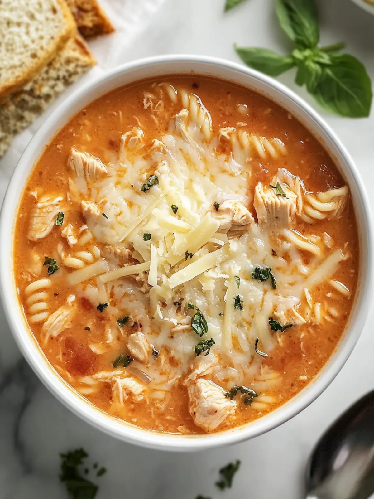 Crockpot Chicken Parmesan Soup