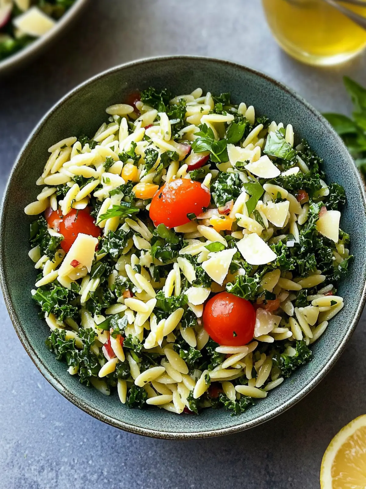 Orzo Kale Salad with Lemon Vinaigrette for Fresh Flavor Bliss 2 Orzo Kale Salad
