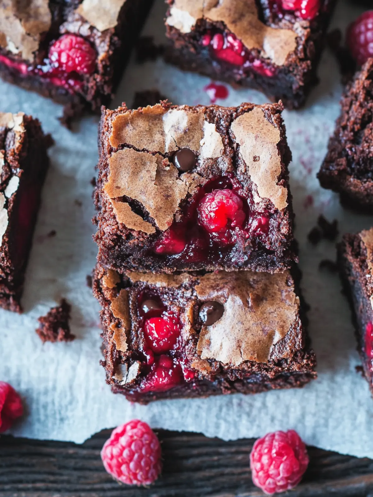 Decadent Raspberry Brownies with a Fudgy Surprise 3 Raspberry Brownies