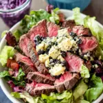 Steak & Bleu Cheese Salad with Blueberry Balsamic Bliss 3 Steak & Bleu Cheese Salad