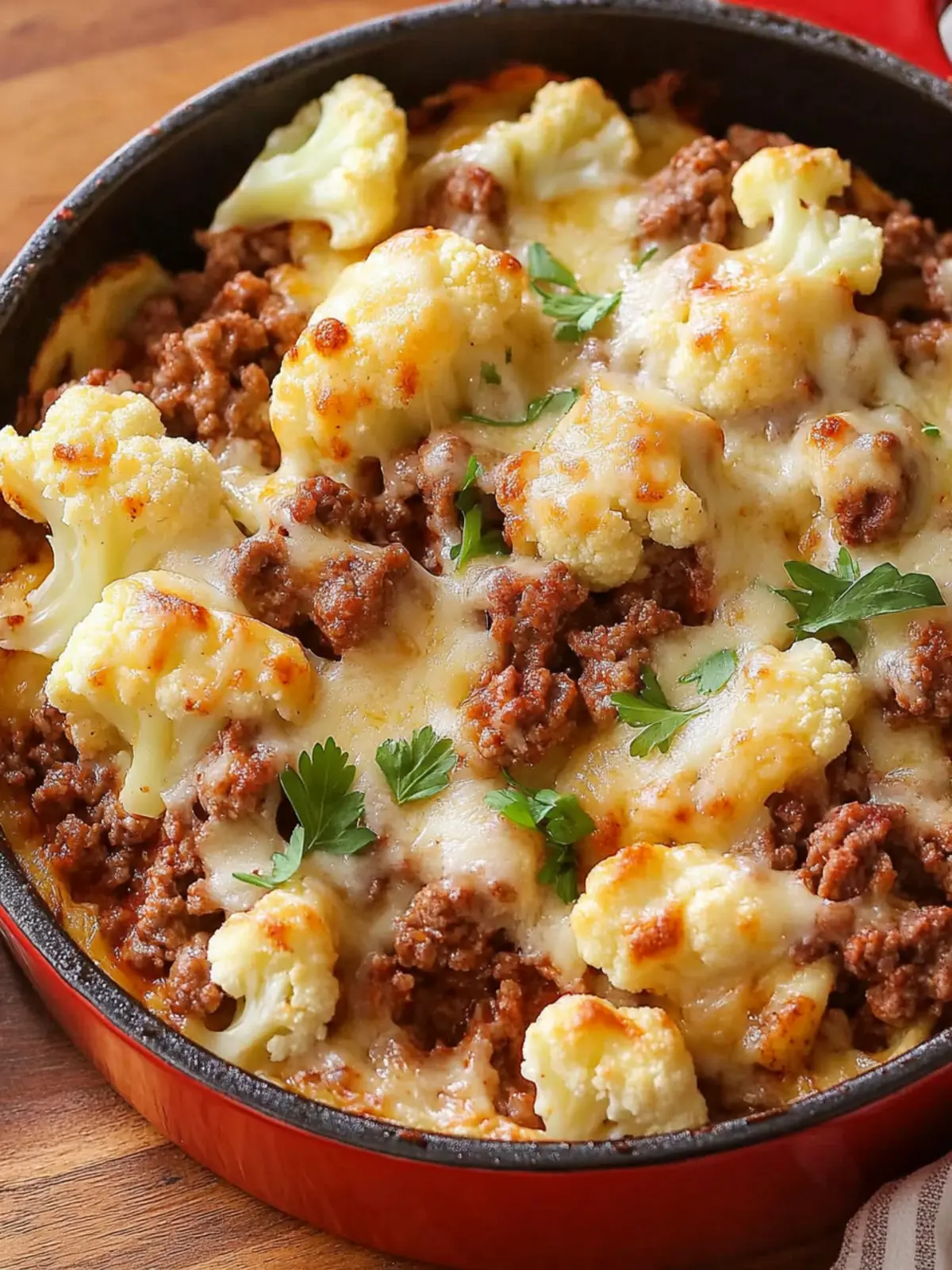 Cheesy Ground Beef & Cauliflower Casserole You’ll Crave 4 Cheesy Ground Beef & Cauliflower Casserole