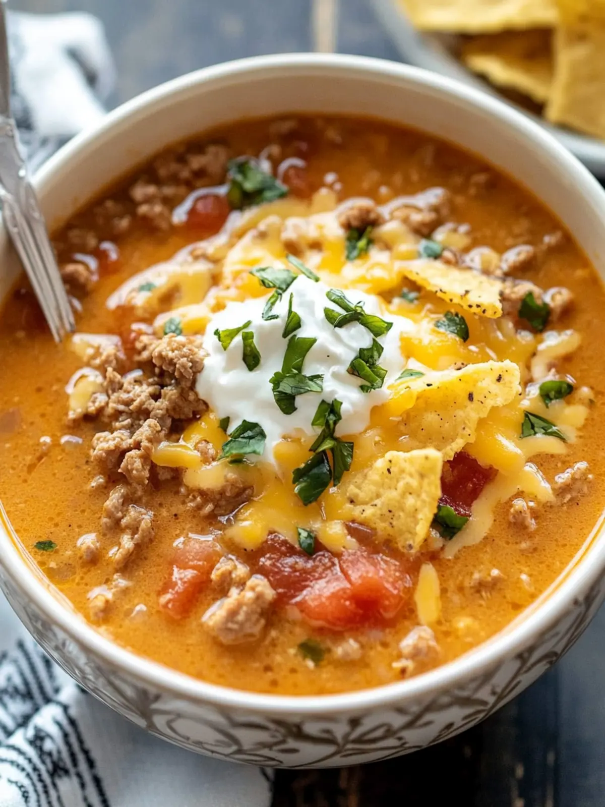 Creamy Slow Cooker Beefy Nacho Soup Ready in 5 Simple Steps 3 Slow Cooker Beefy Nacho Soup