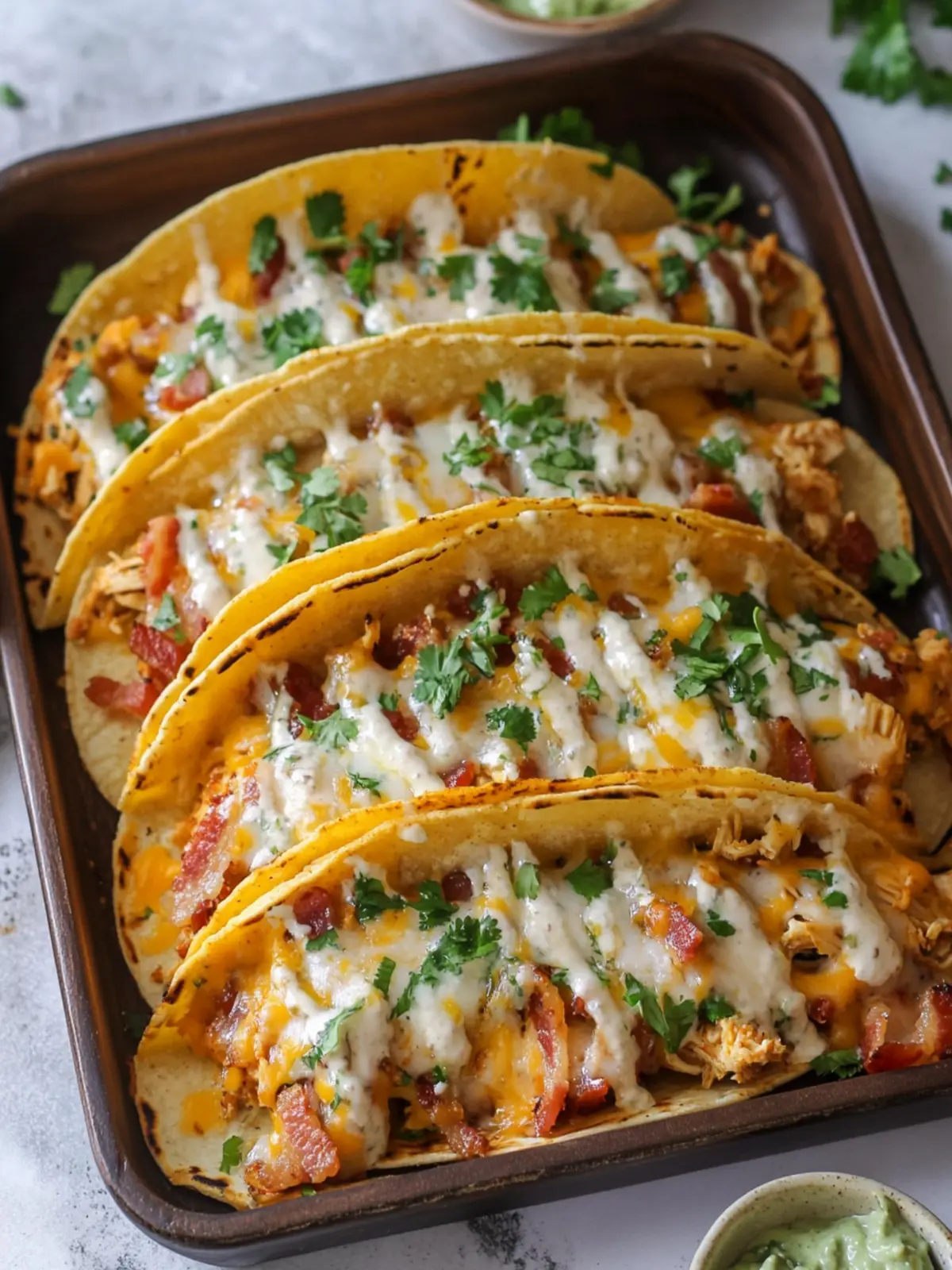 Baked Chicken Bacon Ranch Tacos