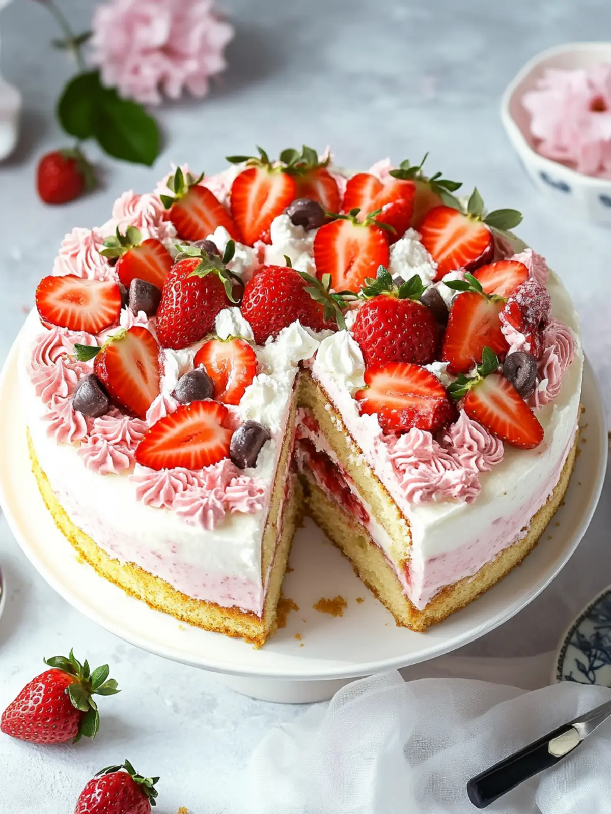 Delight in Strawberry Yogurette Cake - Your Summer Sensation 5 Strawberry Yogurette Cake