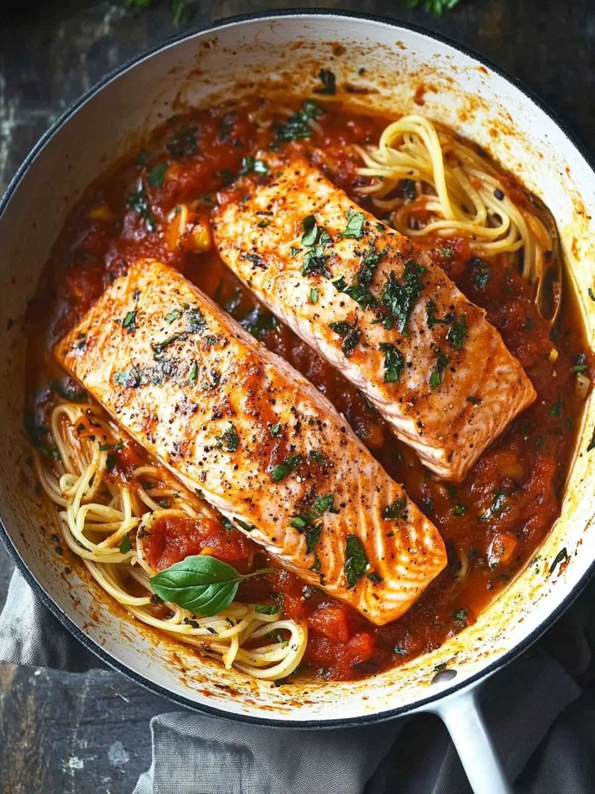 Spicy Salmon all’Arrabbiata: One-Skillet Delight in 30 Minutes 2 Salmon all’Arrabbiata