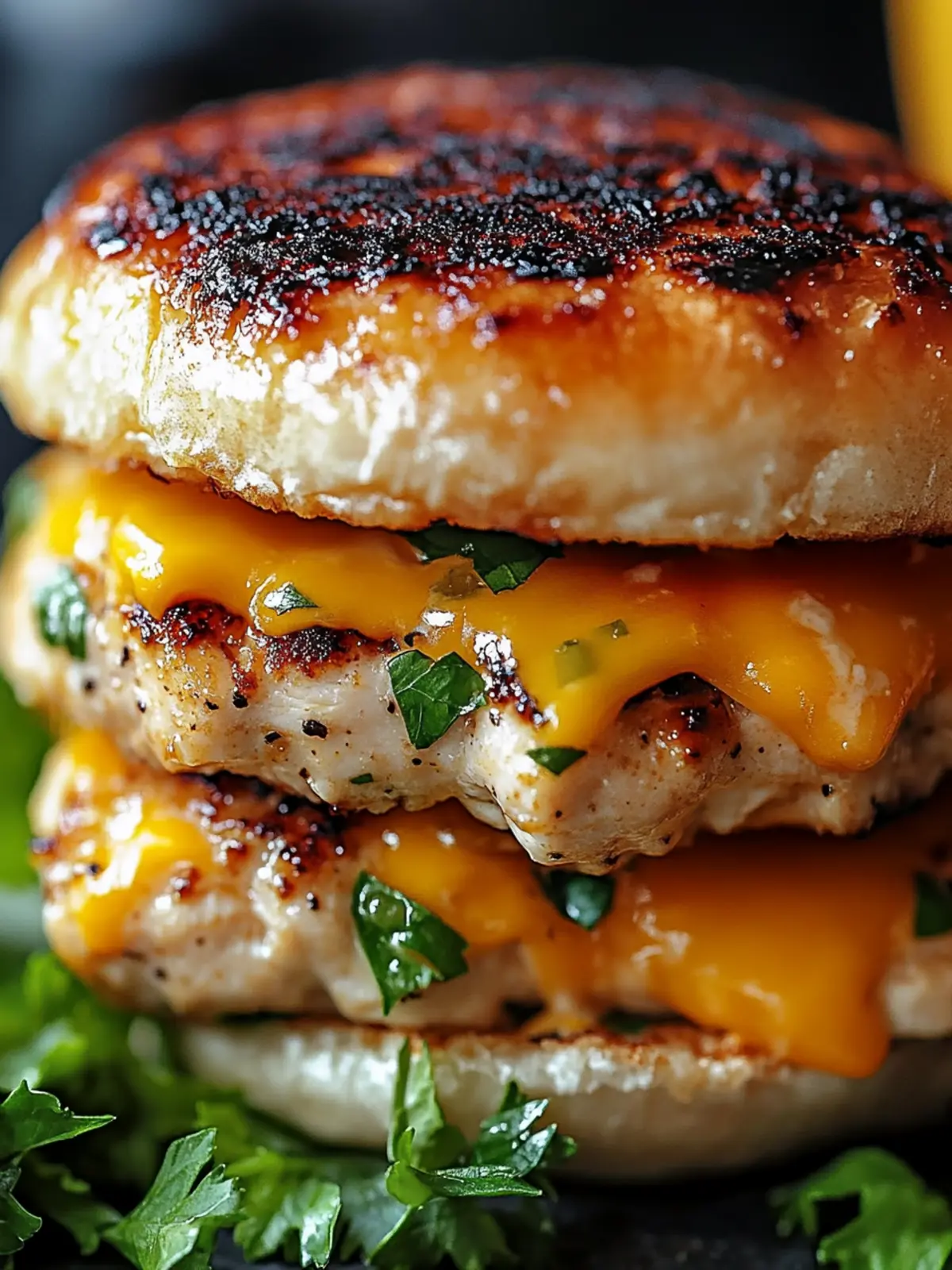 Cheddar Ranch Chicken Burgers: A Healthier BBQ Delight 2 Cheddar Ranch Chicken Burgers