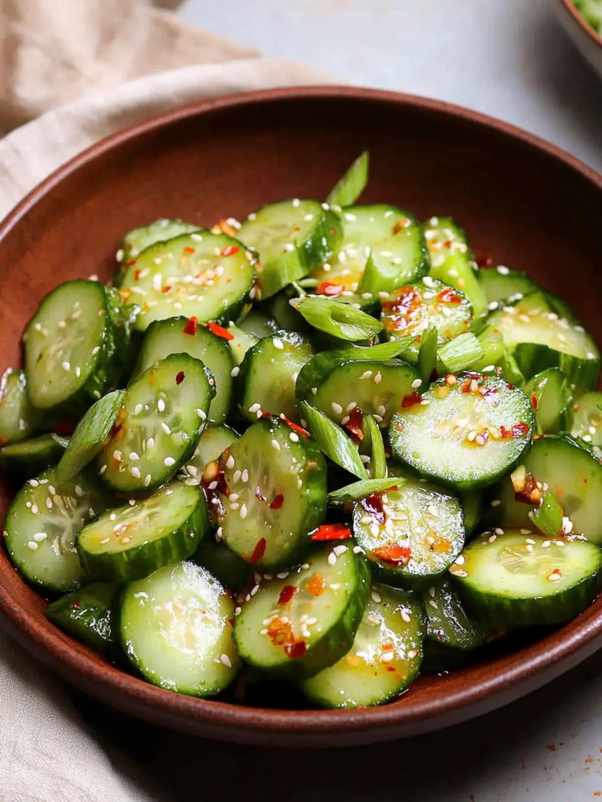 Delicious Spicy Asian Cucumber Salad Ready in 15 Minutes! 2 Spicy Asian Cucumber Salad