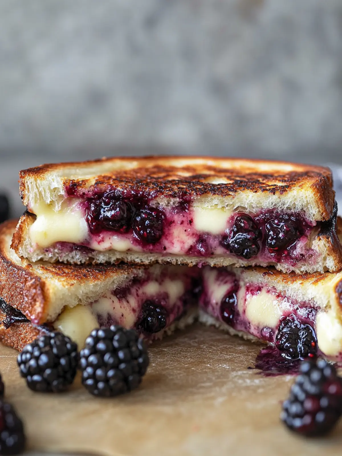 Decadent Brie & Blackberry Grilled Cheese in 10 Minutes 4 Brie & Blackberry Grilled Cheese