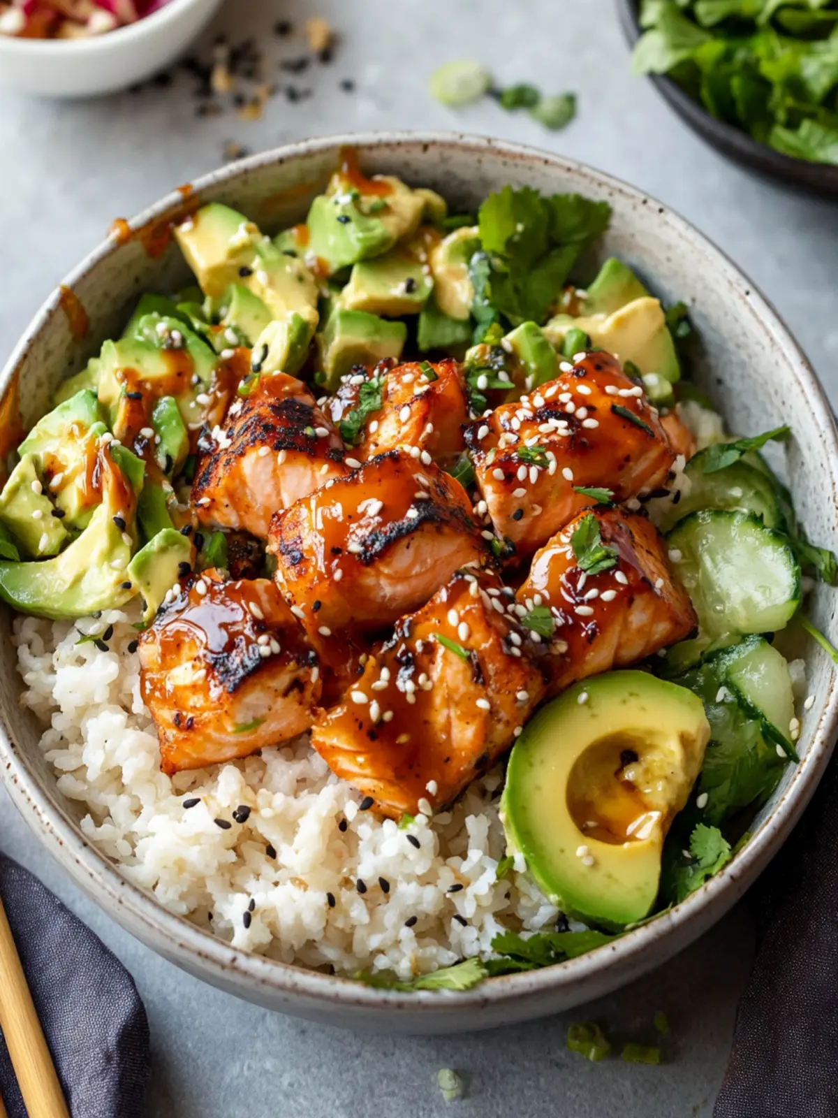 Honey Glazed Salmon Bowl: Your Quick, Healthy Dinner Delight 2 Honey Glazed Salmon Bowl