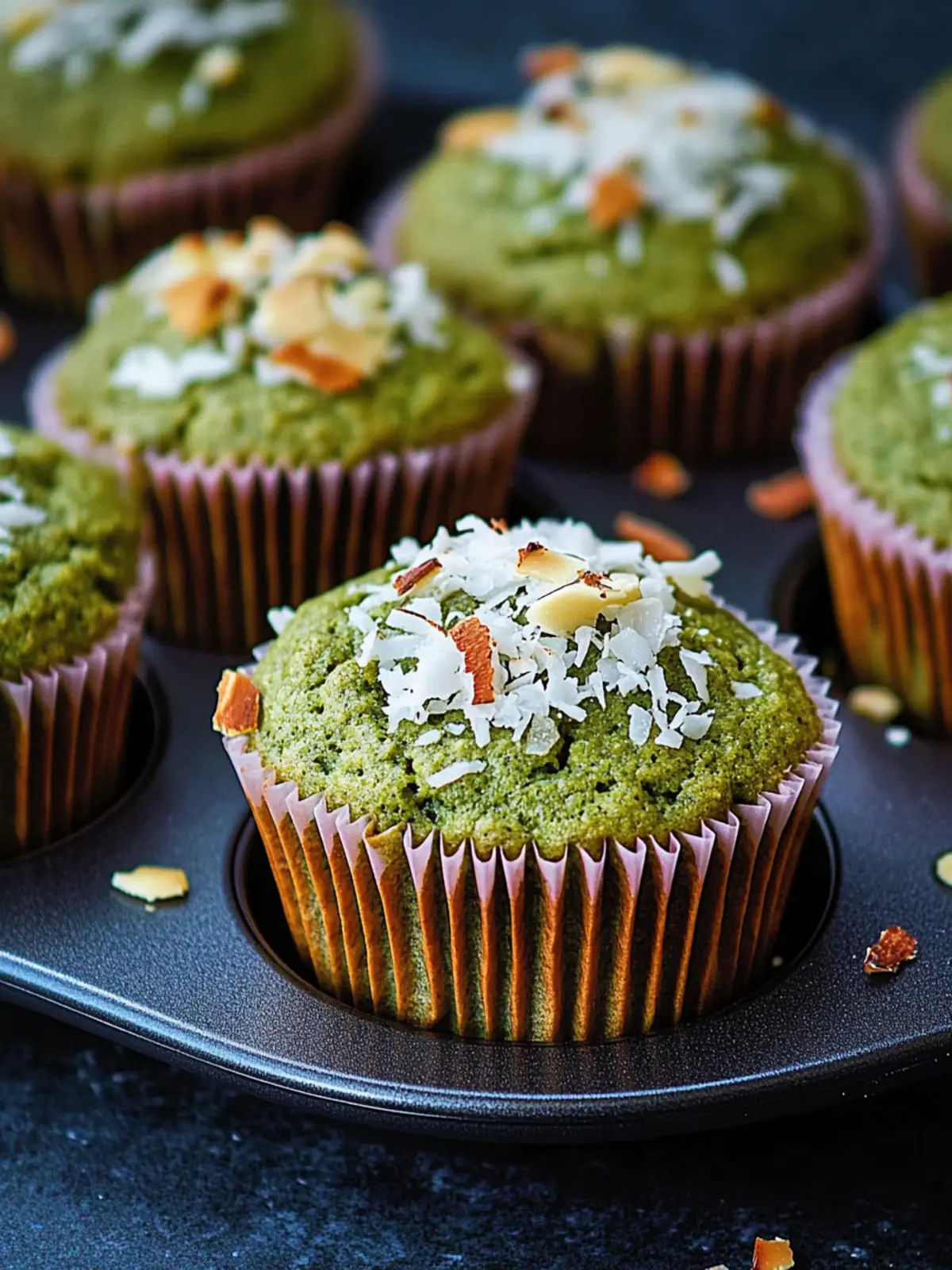 Delicious Matcha Muffins with Banana and Coconut Bliss 5 Matcha Muffins with Banana and Coconut