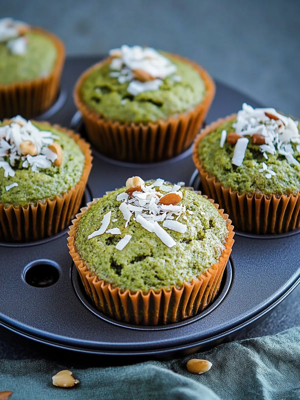 Delicious Matcha Muffins with Banana and Coconut Bliss 4 Matcha Muffins with Banana and Coconut
