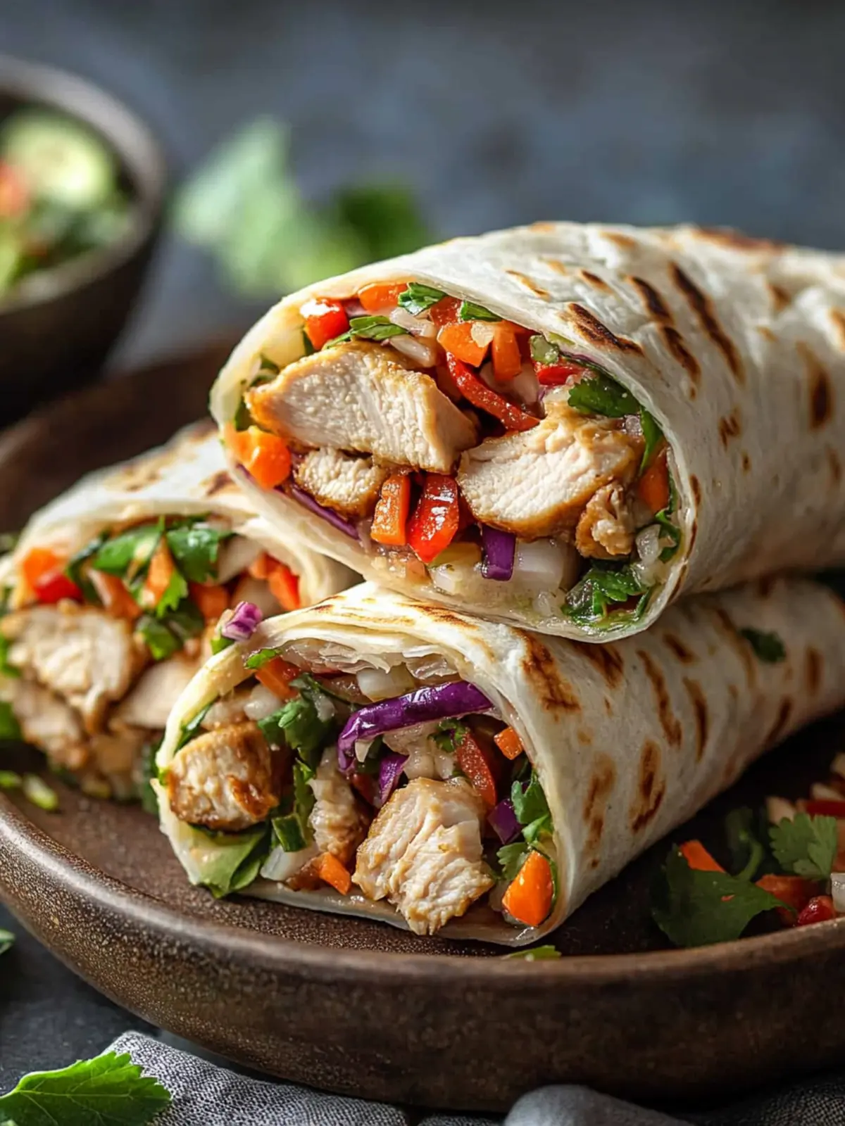 Thai Chicken Wraps with Crunchy Slaw for a Flavor-Packed Meal 4 Thai Chicken Wrap