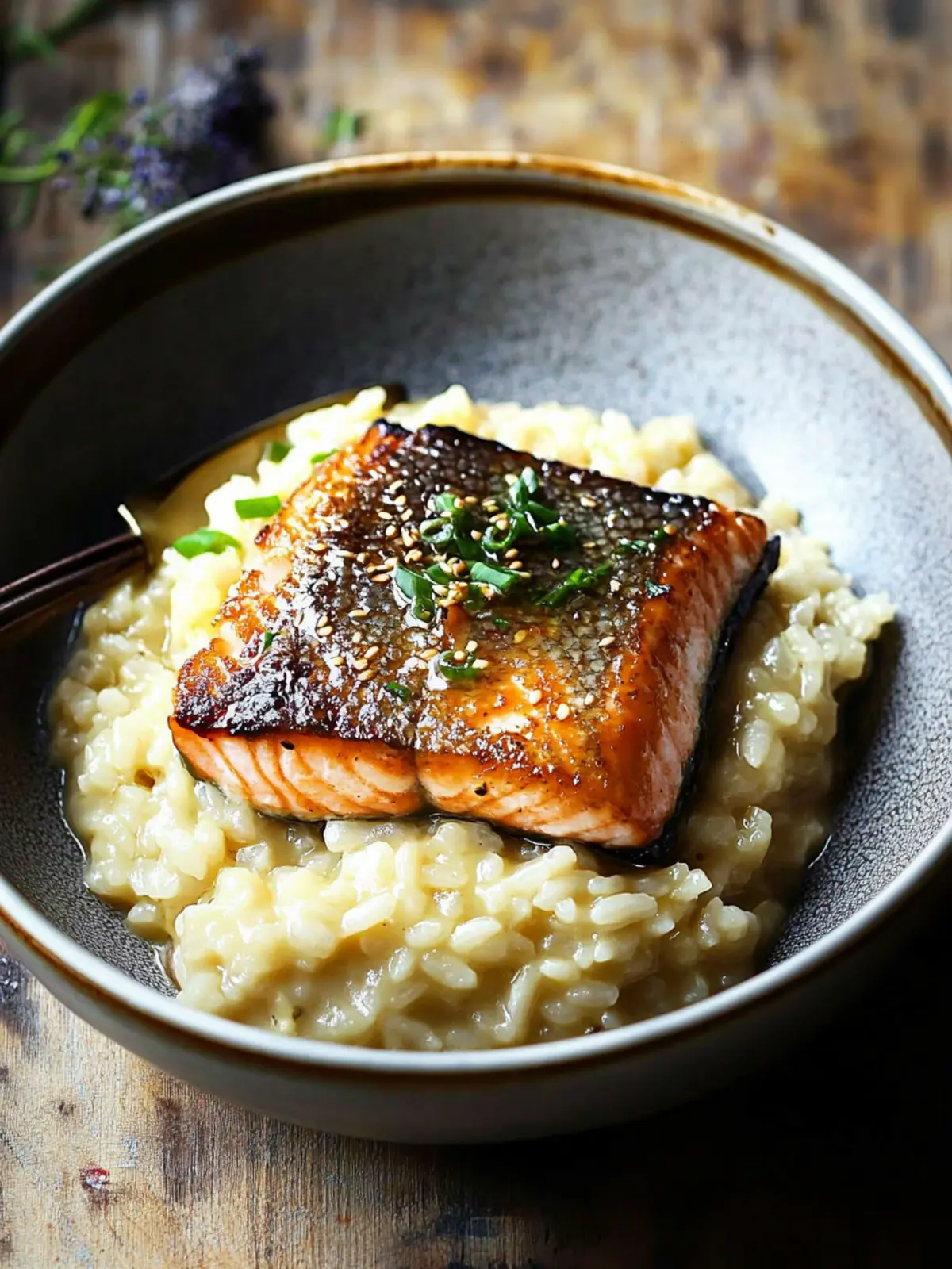 Delicious Japanese Style Risotto with Seared Salmon Delight 3 Japanese Style Risotto with Seared Salmon