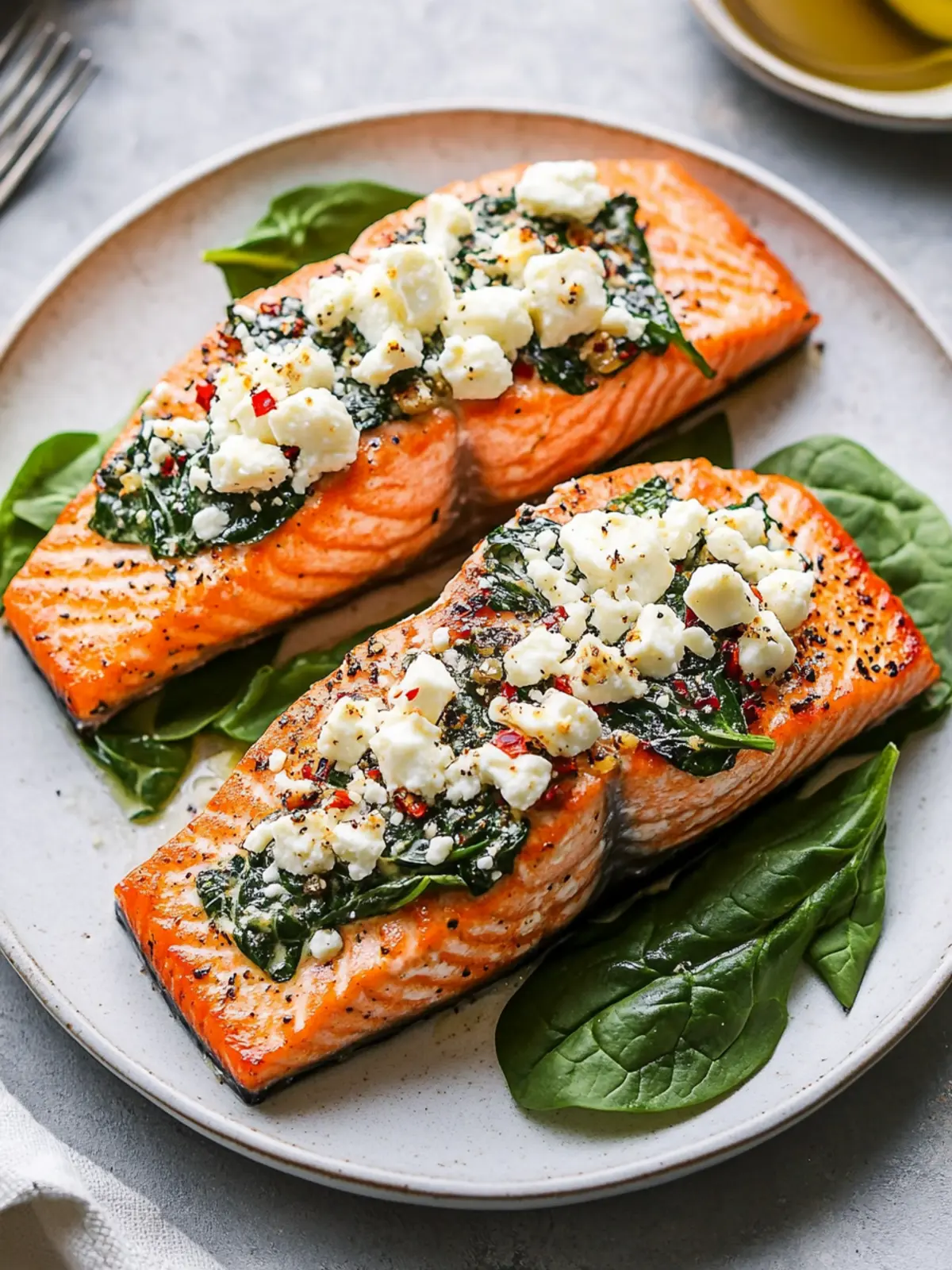 Stuffed Salmon With Spinach & Feta for a Quick Dinner Delight 4 Stuffed Salmon With Spinach & Feta