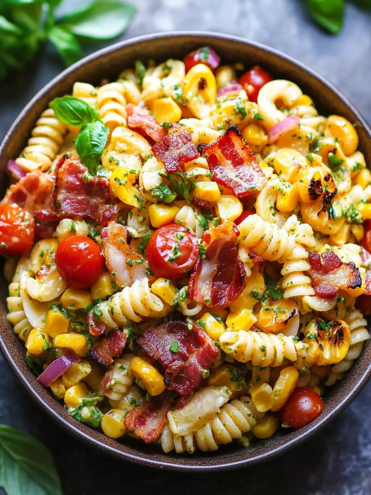 Corn Pasta Salad with Bacon: A Creamy Summer Delight 2 Corn Pasta Salad with Bacon