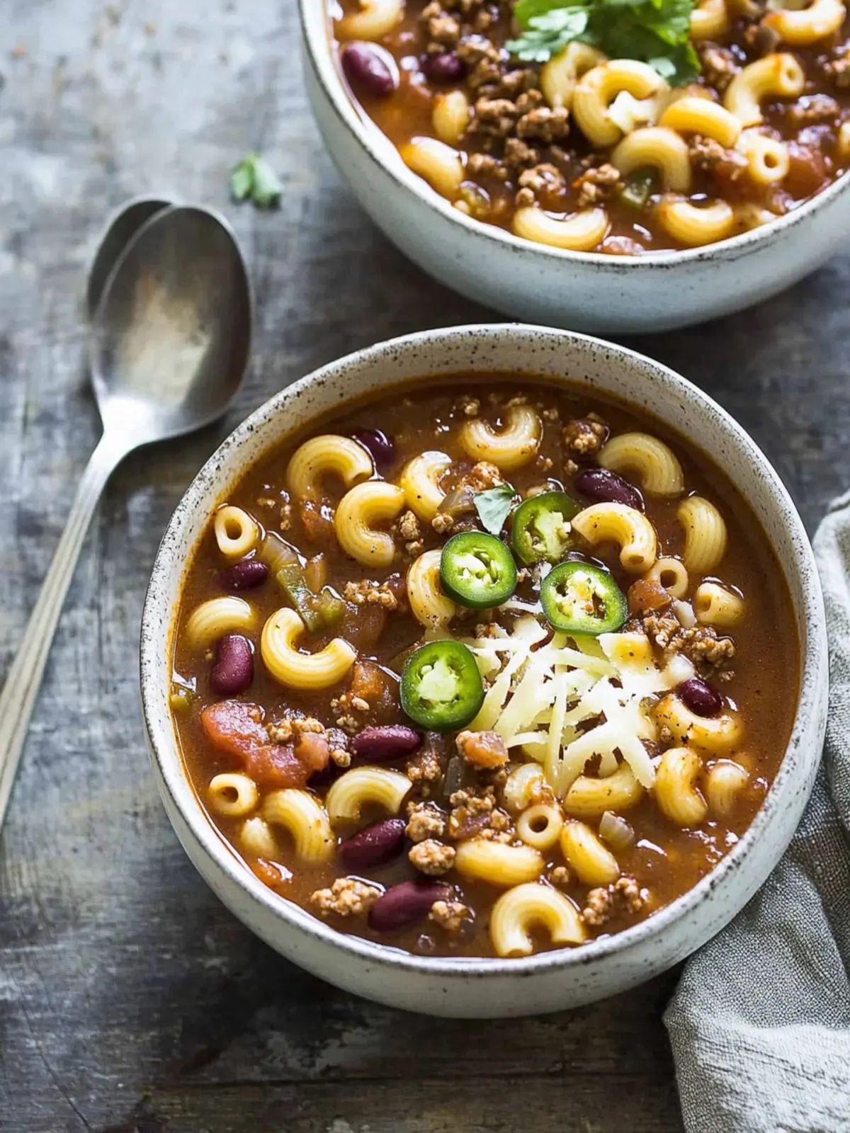 Cheesy Chili Macaroni Soup for Comfort Food Lovers 4 Cheesy Chili Macaroni Soup