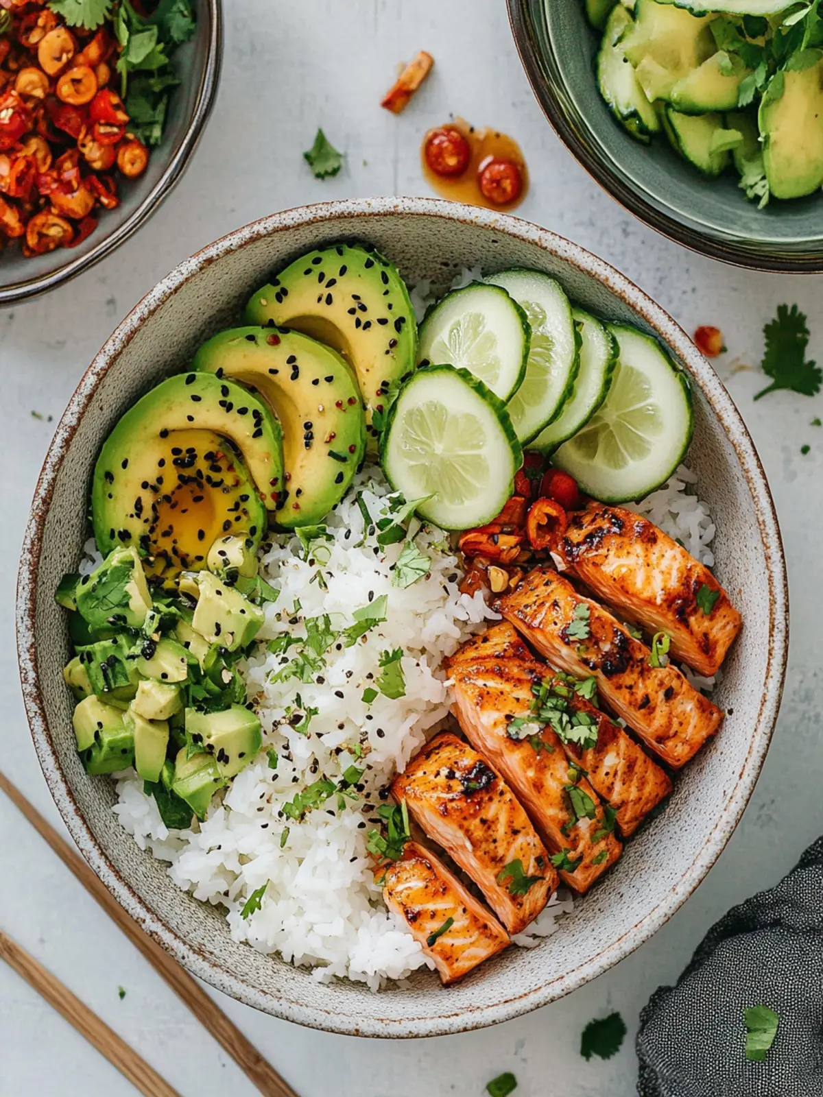 Spicy Salmon Bowls with Coconut Rice for a Quick Delight 5 Spicy Salmon Bowls with Coconut Rice