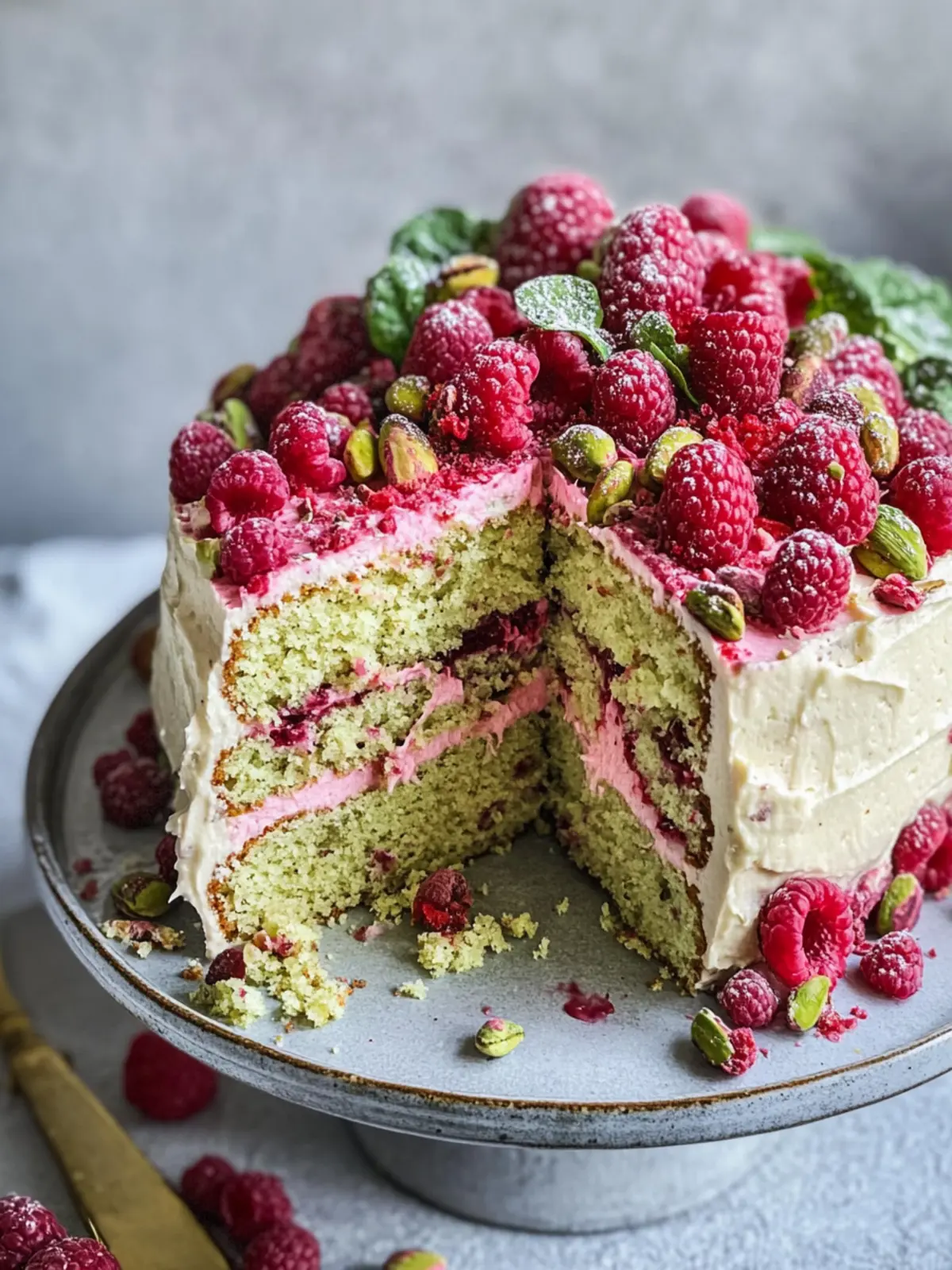 Decadent Pistachio Raspberry Cake for Unforgettable Celebrations 5 Pistachio Raspberry Cake