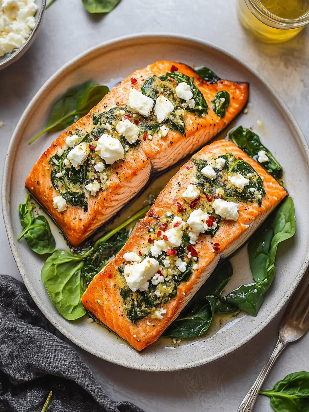 Stuffed Salmon With Spinach & Feta for a Quick Dinner Delight 2 Stuffed Salmon With Spinach & Feta